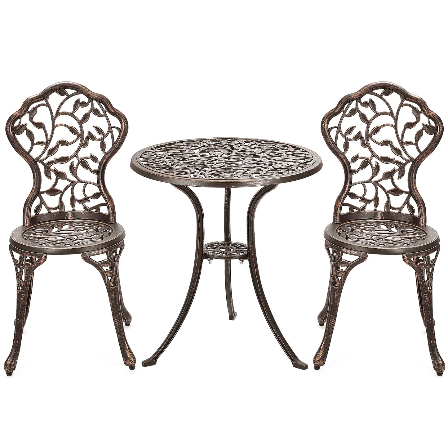 Ensemble de bistrot d'extérieur 3 pièces, ensemble de meubles de patio, ensemble table et chaises