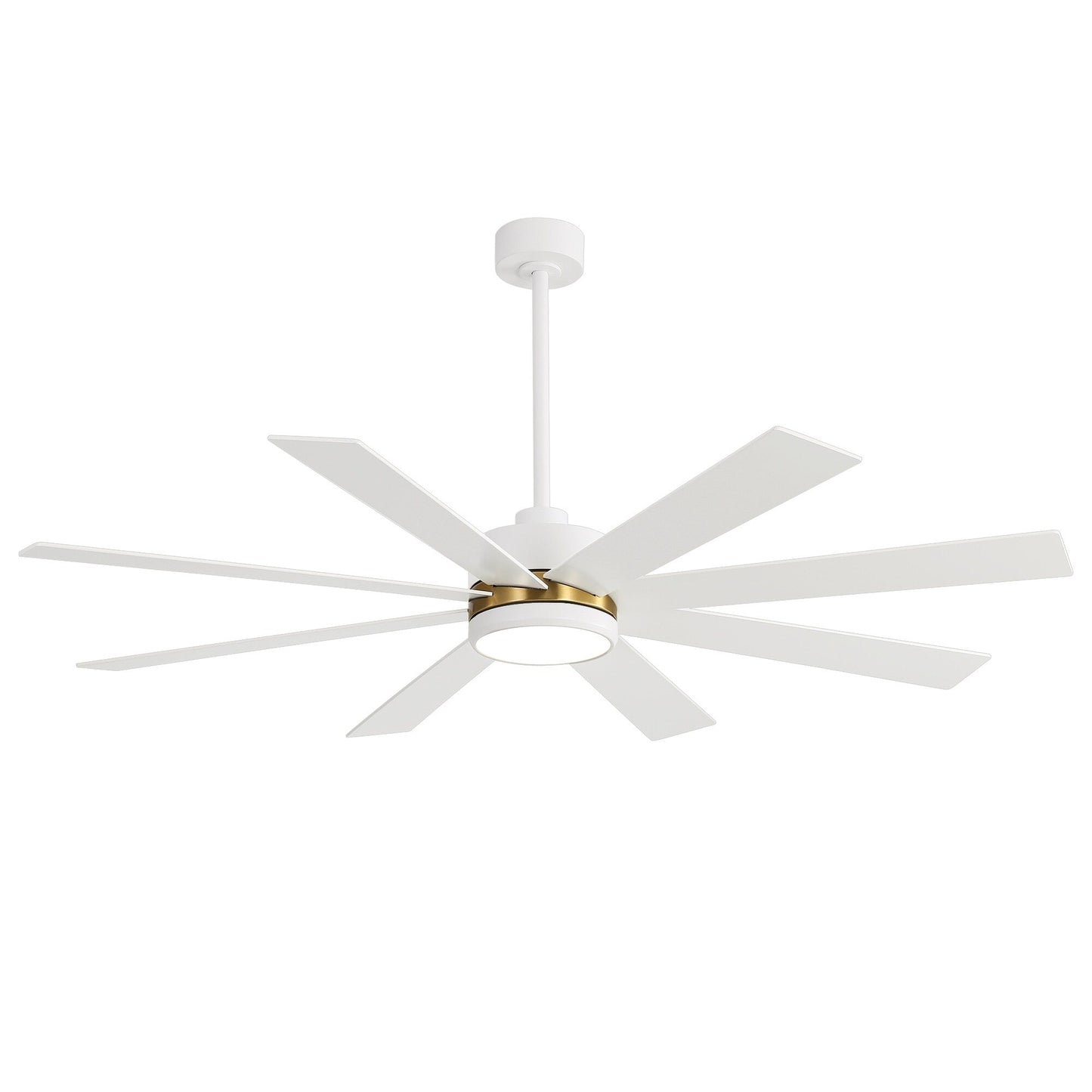 Ventilateur de plafond LED noir à 8 pales de 65 pouces avec éclairage et télécommande