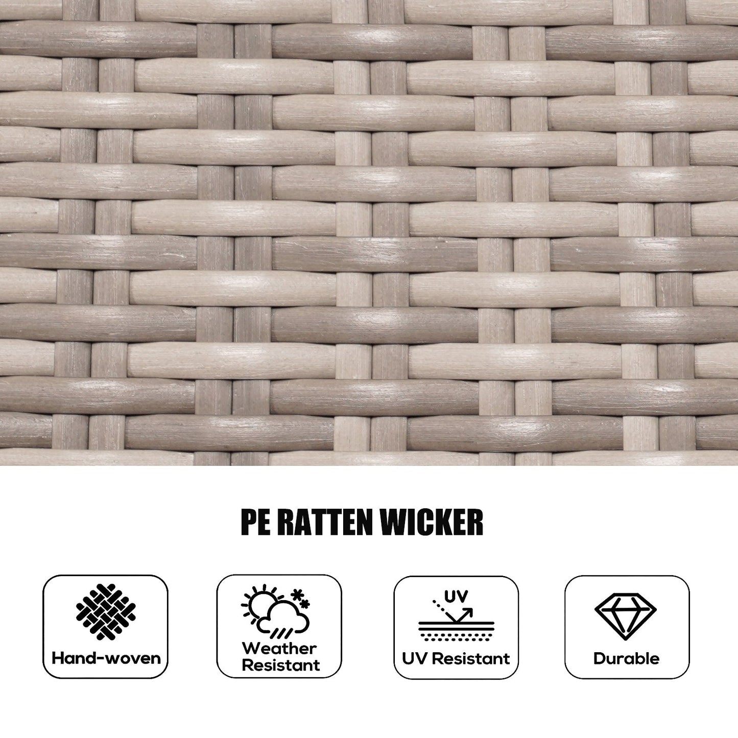 Ensemble de salle à manger rond en rotin et osier pour patio extérieur 7 pièces avec coussins par Moda Furnishings