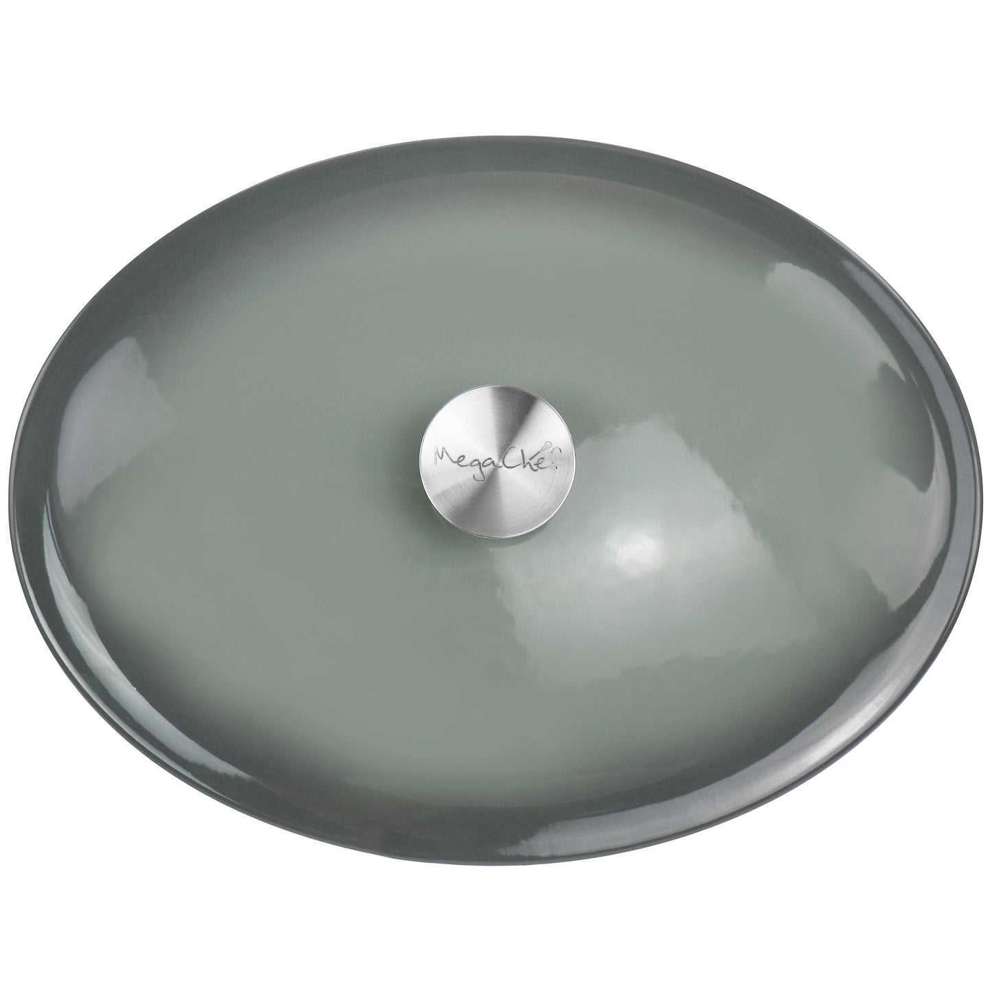 Cocotte ovale en fonte émaillée de 7 litres, couleur Storm Cloud