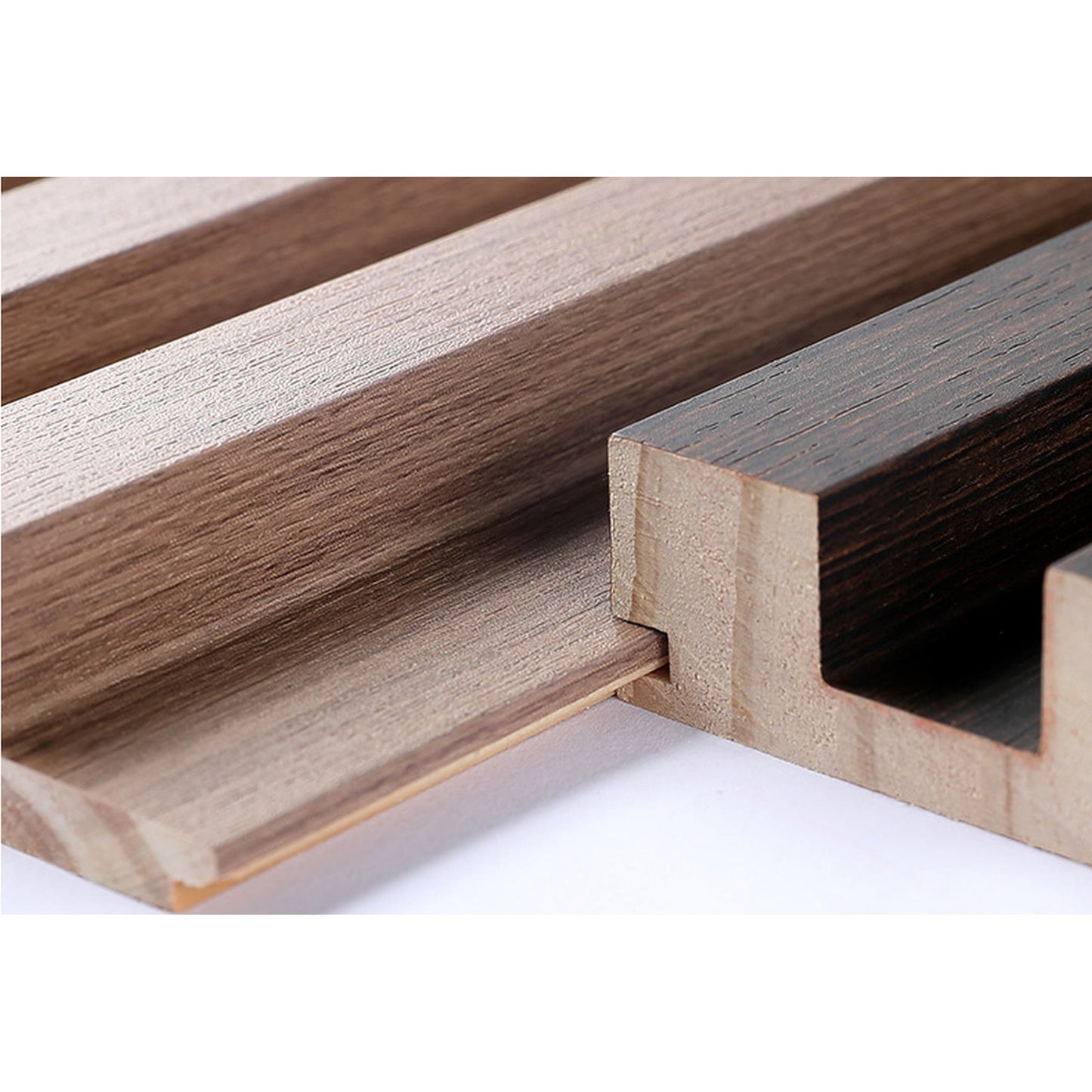 Panneau de revêtement mural en bois massif 93 po x 6 po x 0,8 po - 3 pièces + 1 pièce de garniture d'extrémité