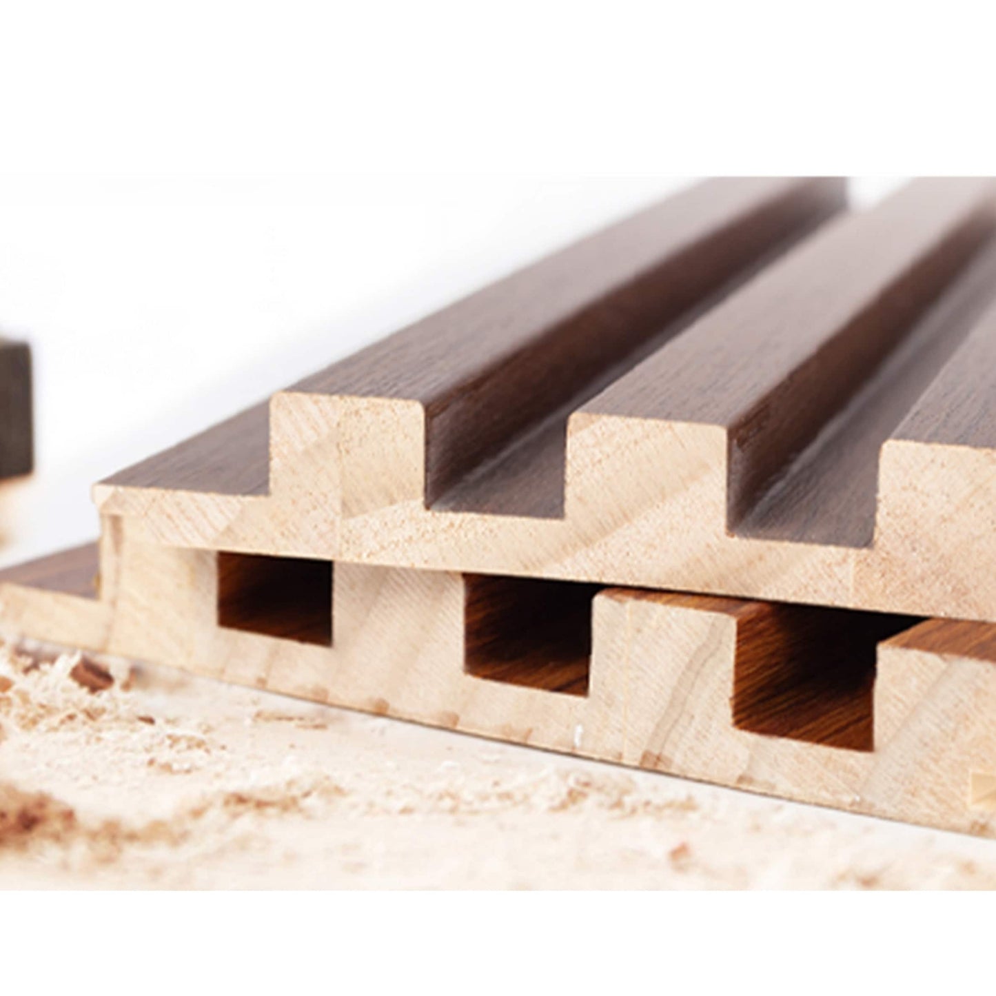 Panneau de revêtement mural en bois massif 93 po x 6 po x 0,8 po - 3 pièces + 1 pièce de garniture d'extrémité