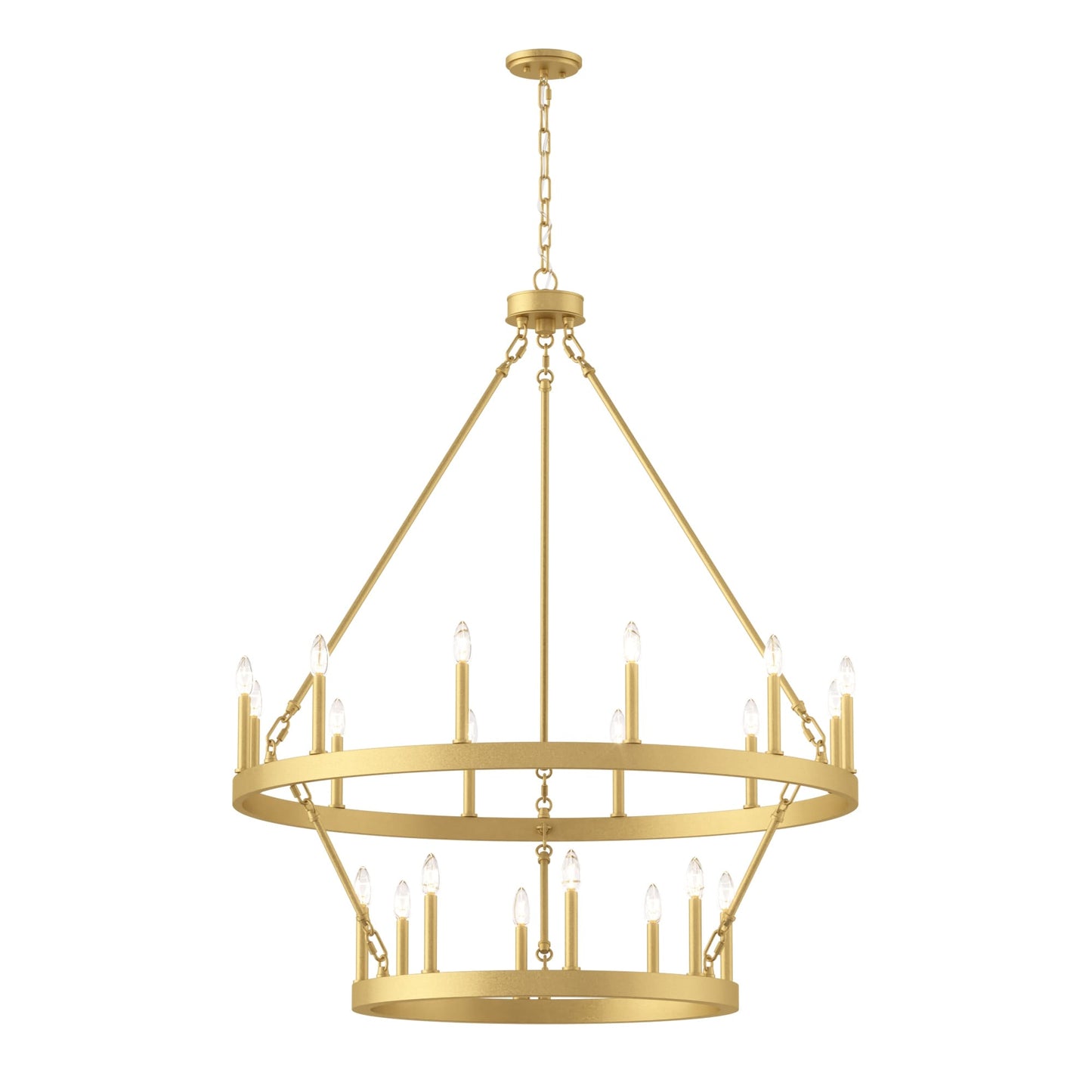 Lustre rond en forme de roue de chariot de style ferme moderne Acroma à 20 lumières de 40 po avec UL