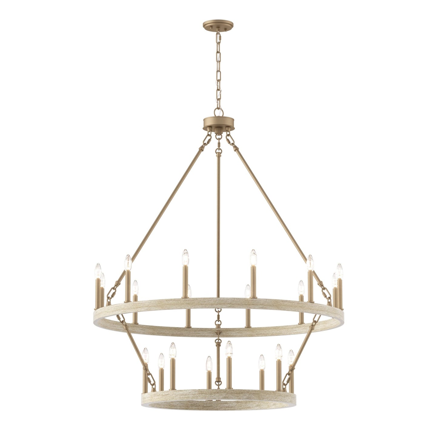 Lustre rond en forme de roue de chariot de style ferme moderne Acroma à 20 lumières de 40 po avec UL