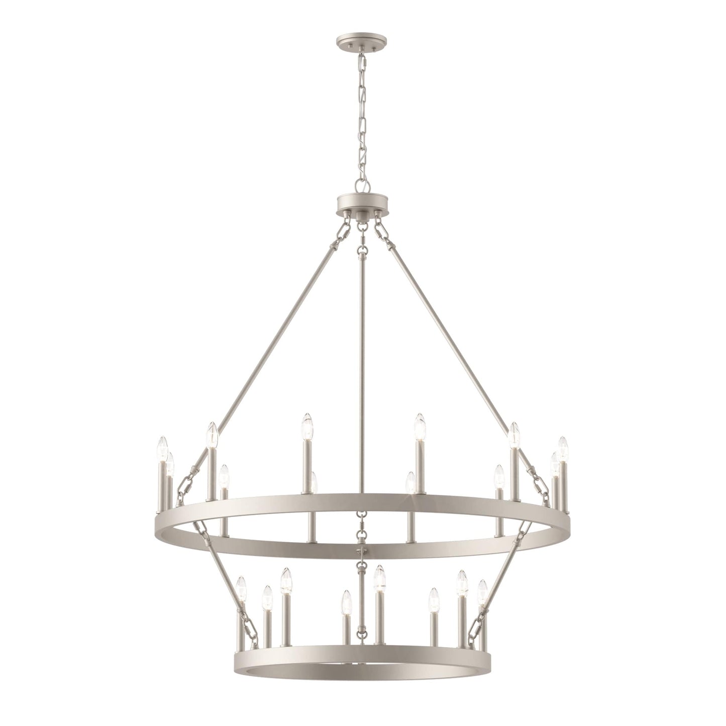 Lustre rond en forme de roue de chariot de style ferme moderne Acroma à 20 lumières de 40 po avec UL