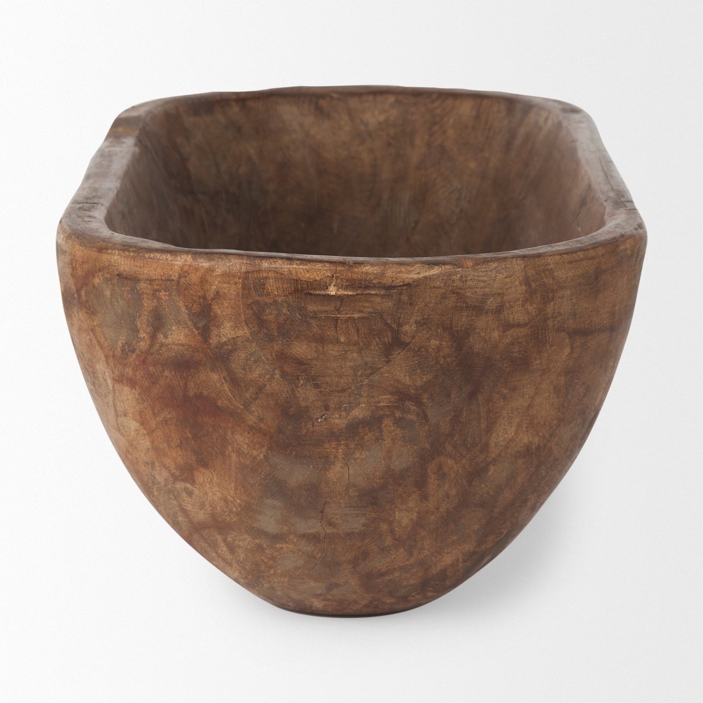 Bol oblong extra large Athena en bois récupéré noir-brun - 26,0 L x 10,0 l x 7,0 H