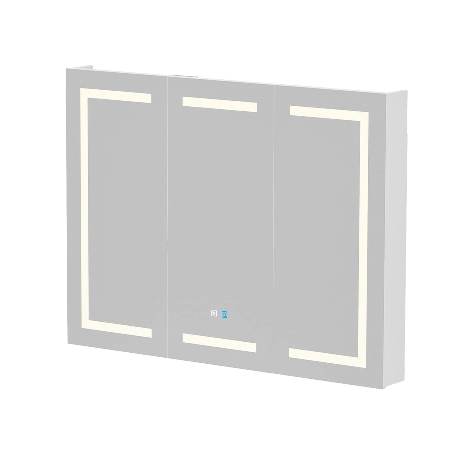 Armoire à pharmacie de salle de bain avec miroir LED antibuée 6 000 K, armoire murale blanche