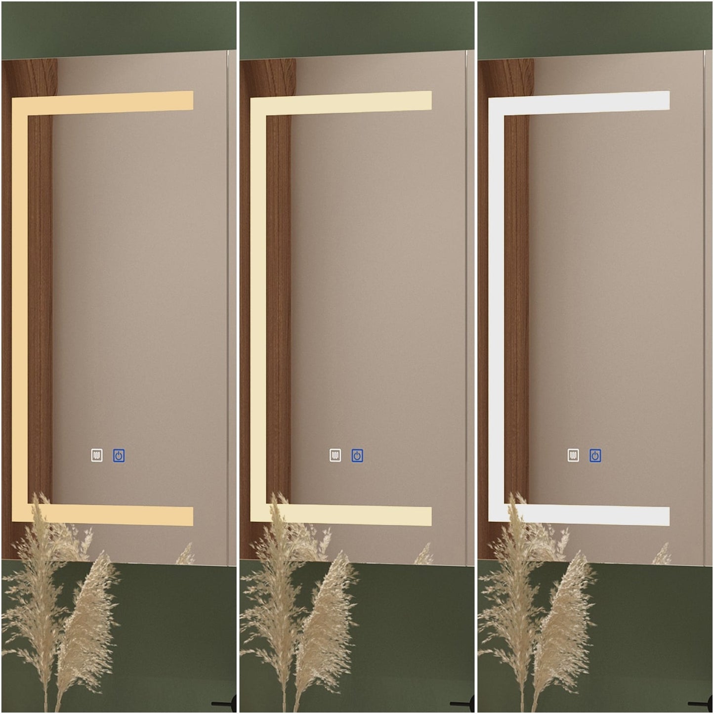 Armoire à pharmacie de salle de bain avec miroir LED antibuée 6 000 K, armoire murale blanche