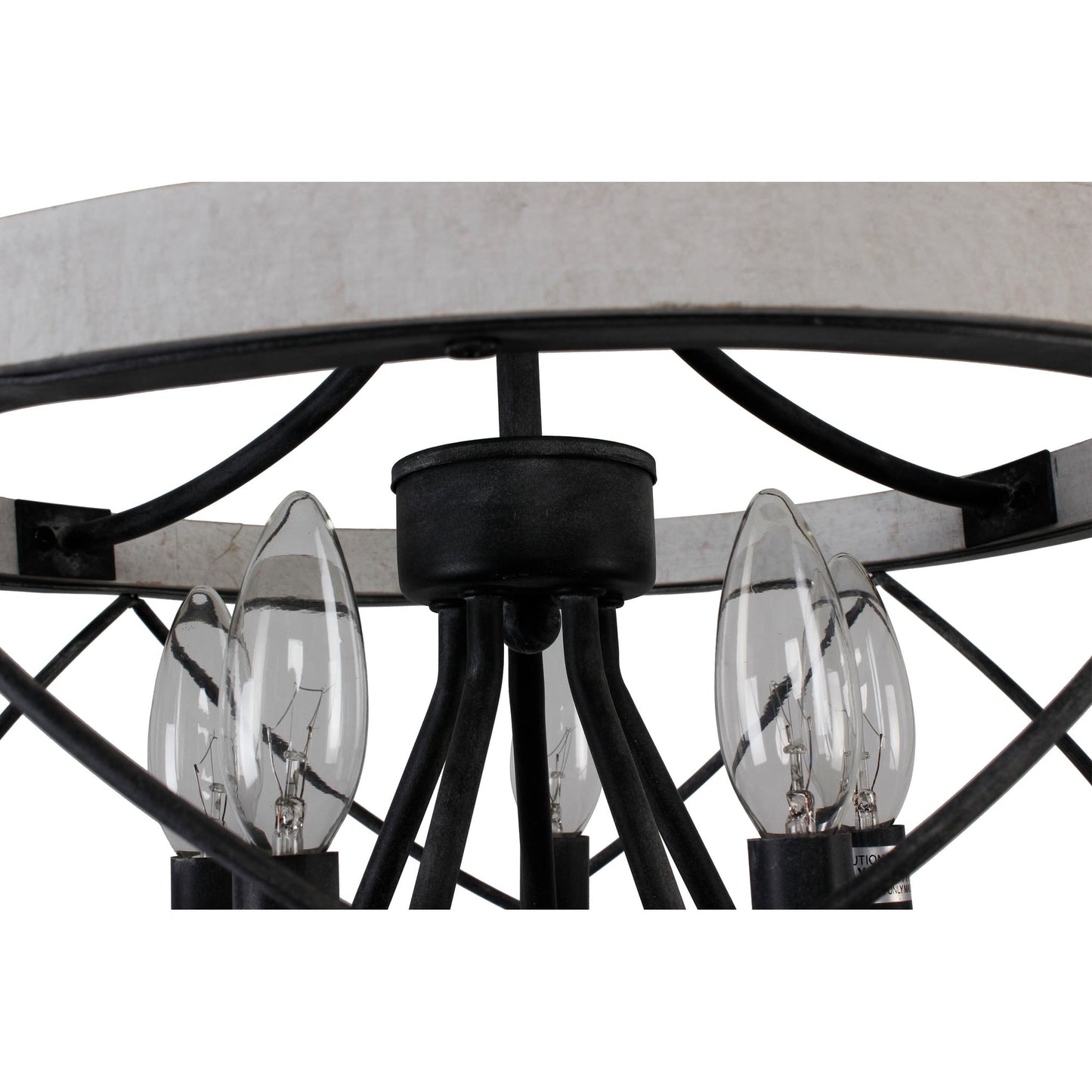 Lustre cage rustique en bois Bella Depot à 5 lumières, éclairage à intensité variable, suspension réglable de 15,7 pouces pour îlot de cuisine