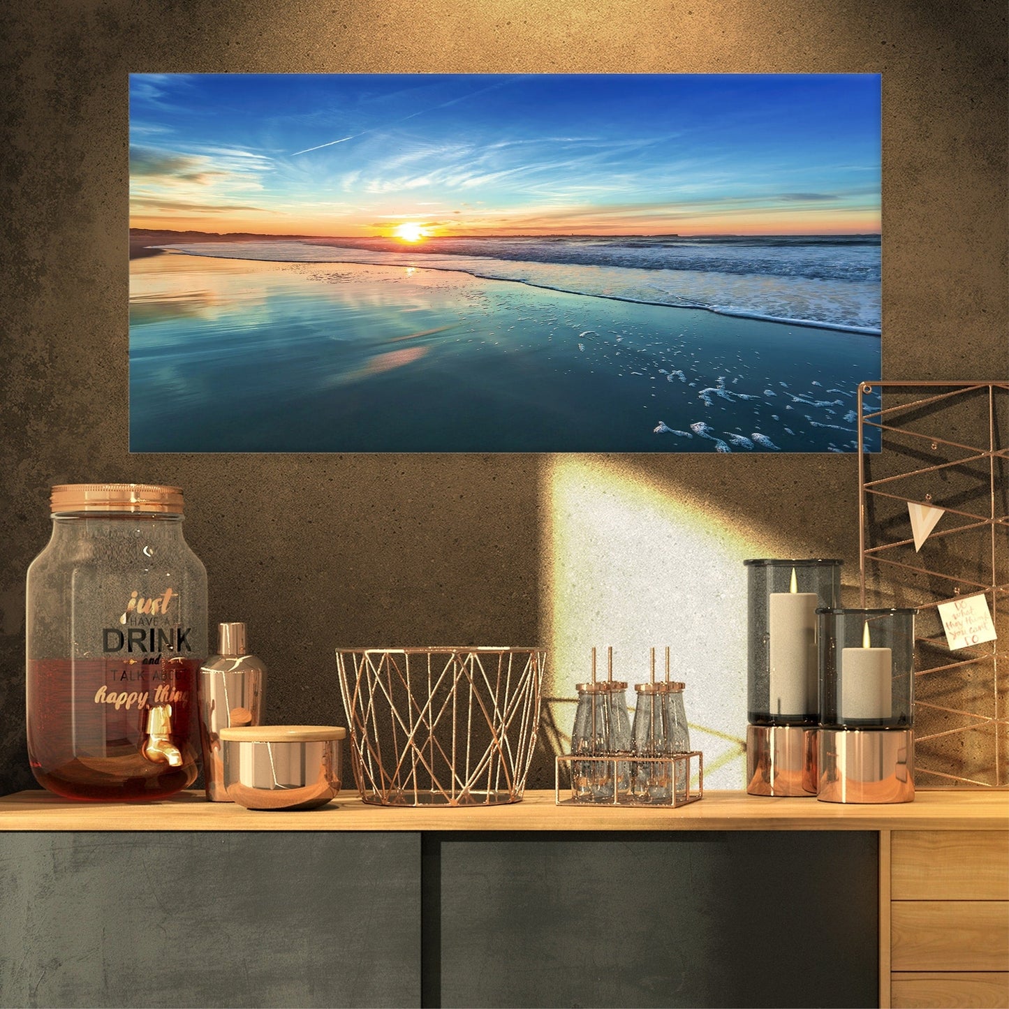 Coucher de soleil au bord de mer - Toile murale