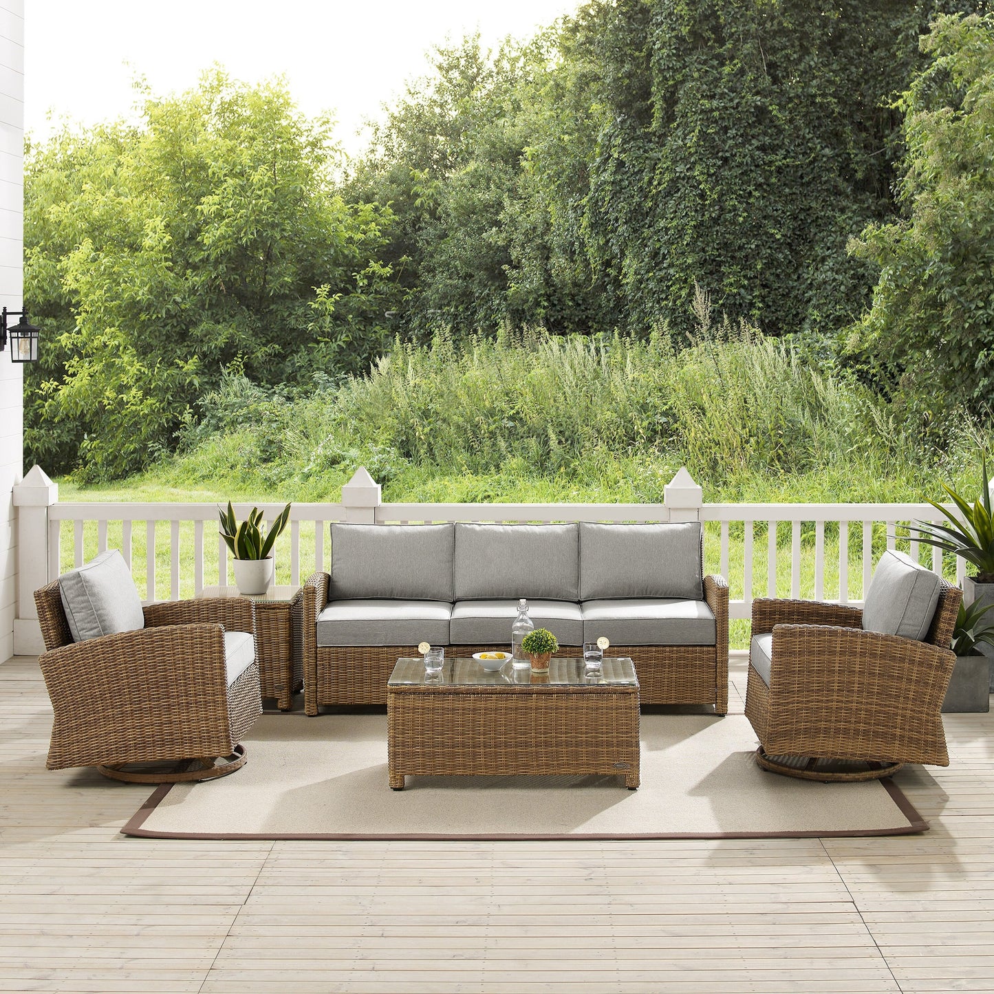 Ensemble canapé et fauteuil pivotant Crosley Bradenton 5 pièces