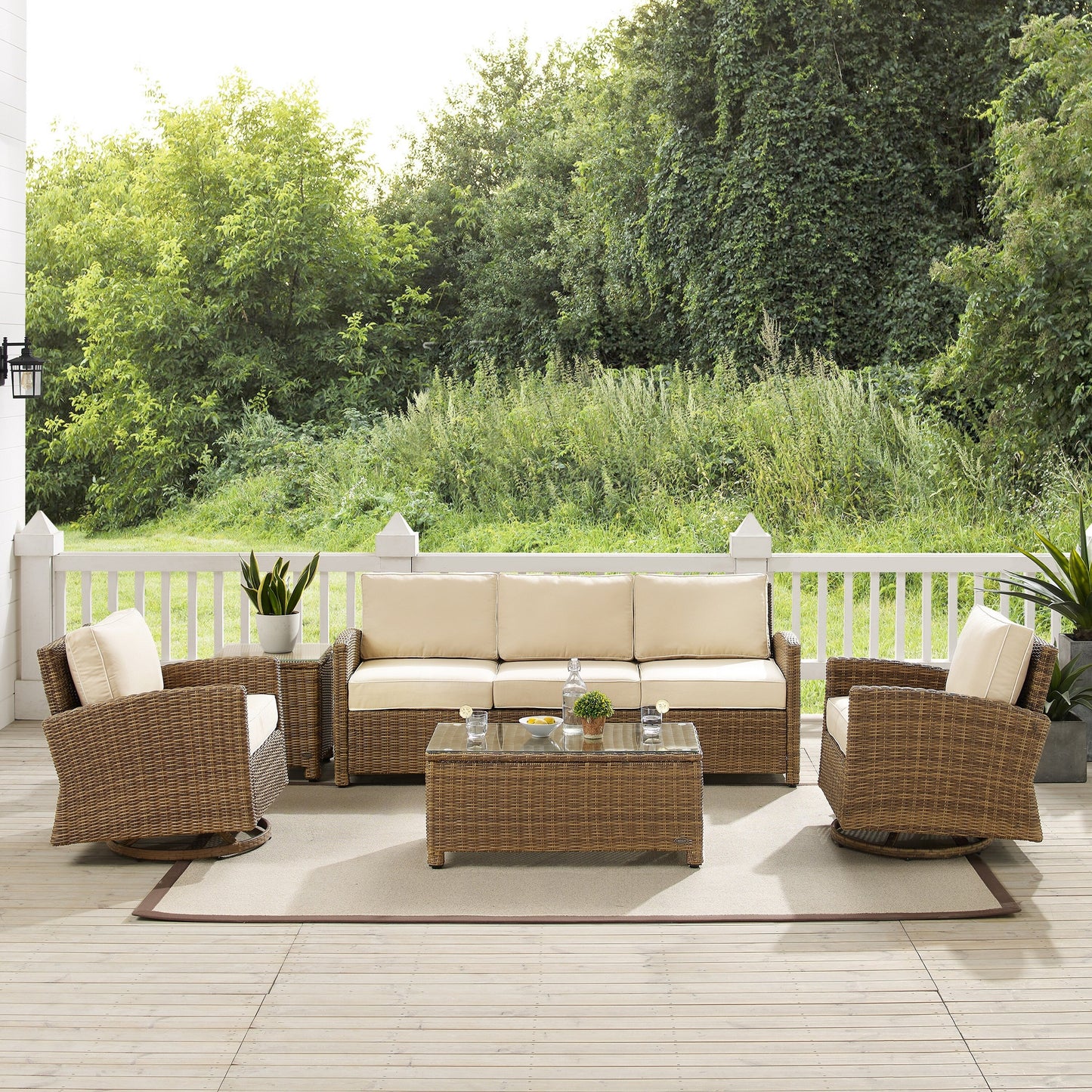 Ensemble canapé et fauteuil pivotant Crosley Bradenton 5 pièces