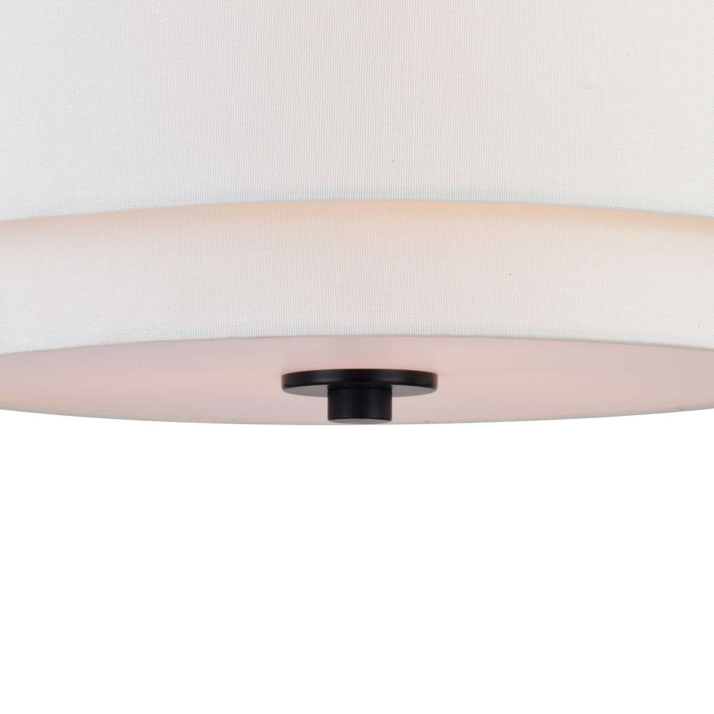 Plafonnier moderne du milieu du siècle de Burnaby avec abat-jour tambour en lin blanc