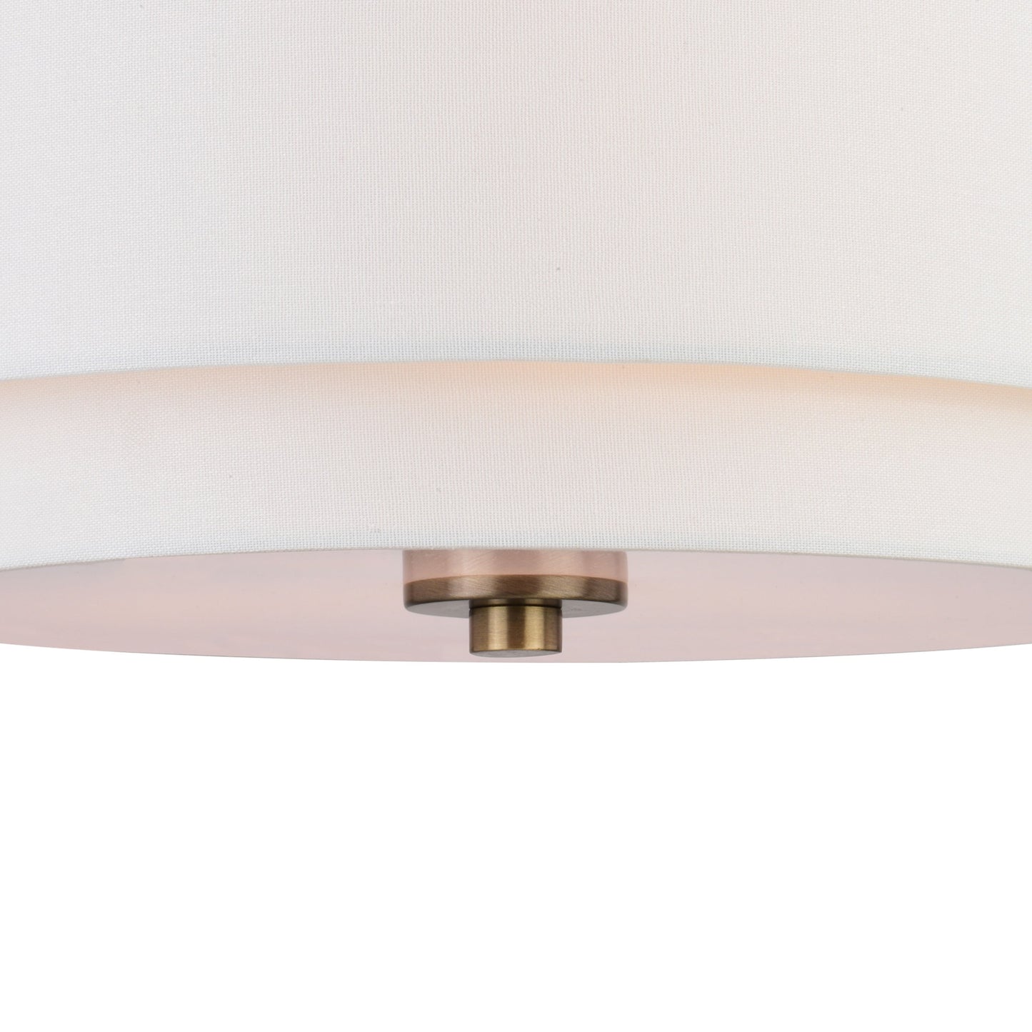 Plafonnier moderne du milieu du siècle de Burnaby avec abat-jour tambour en lin blanc