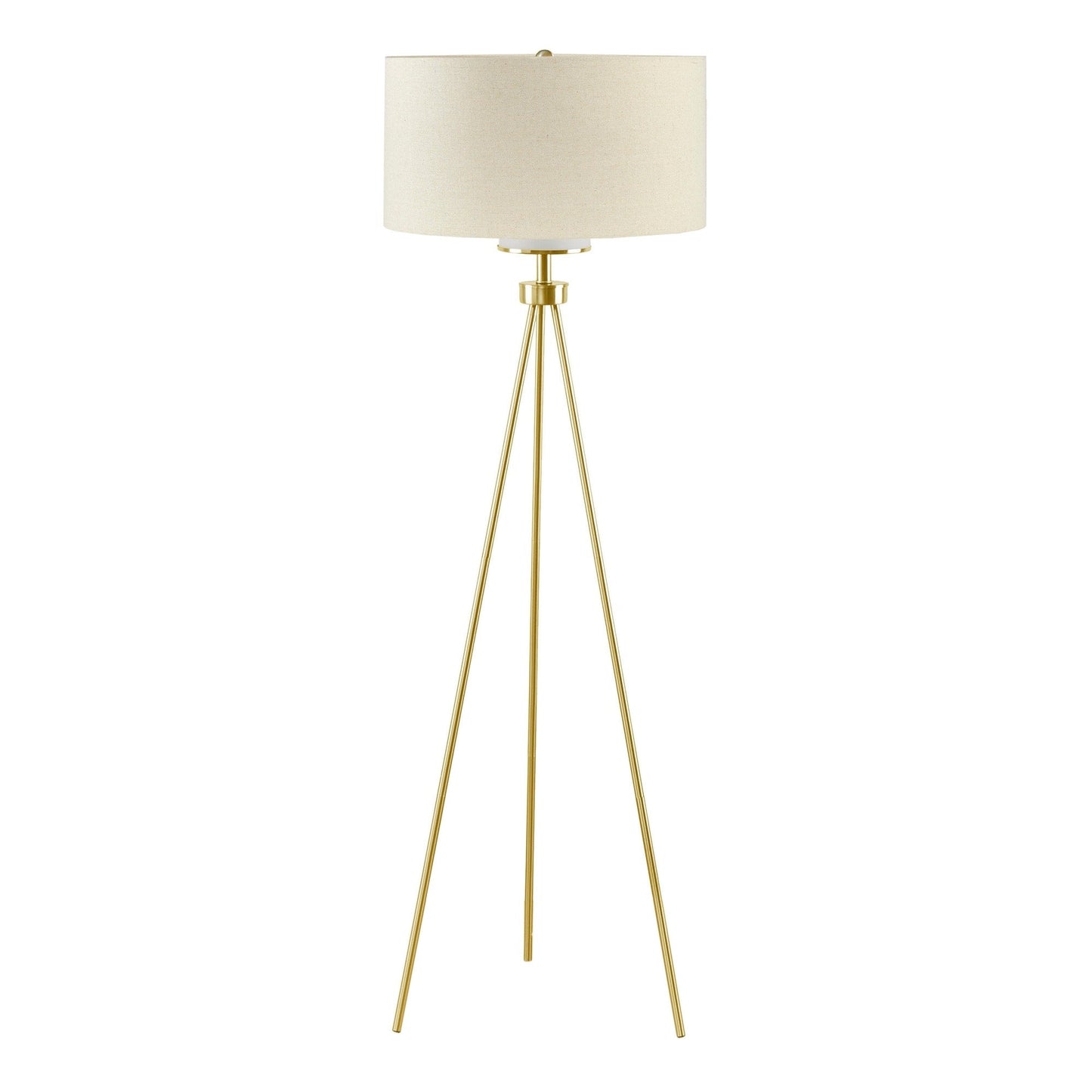 Lampadaire trépied en métal INK+IVY Pacific avec abat-jour en verre