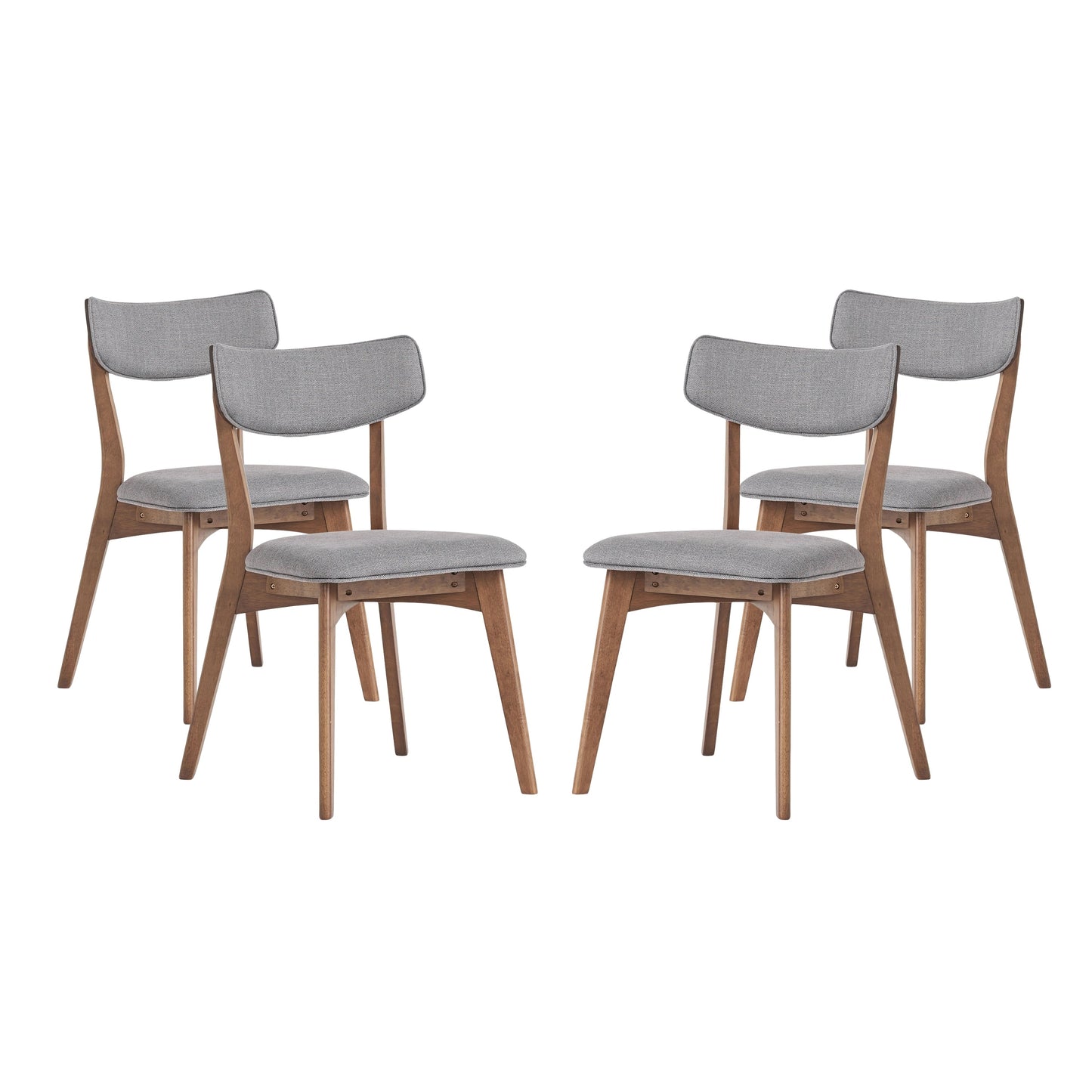 Chaises de salle à manger Chazz en bois d'hévéa rembourrées, style milieu de siècle (lot de 2/4) par Christopher Knight Home