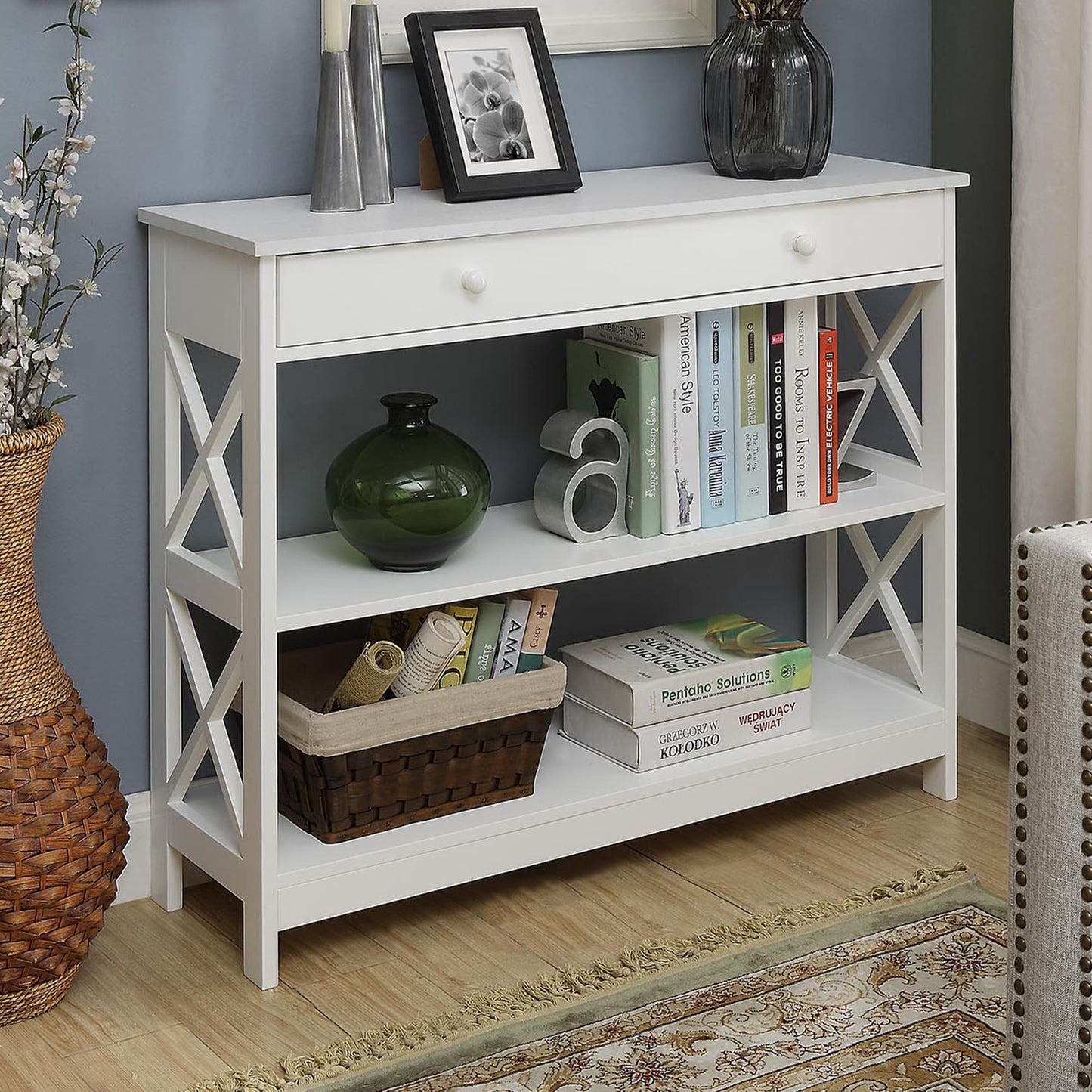 Console Oxford à 1 tiroir avec étagères Convenience Concepts