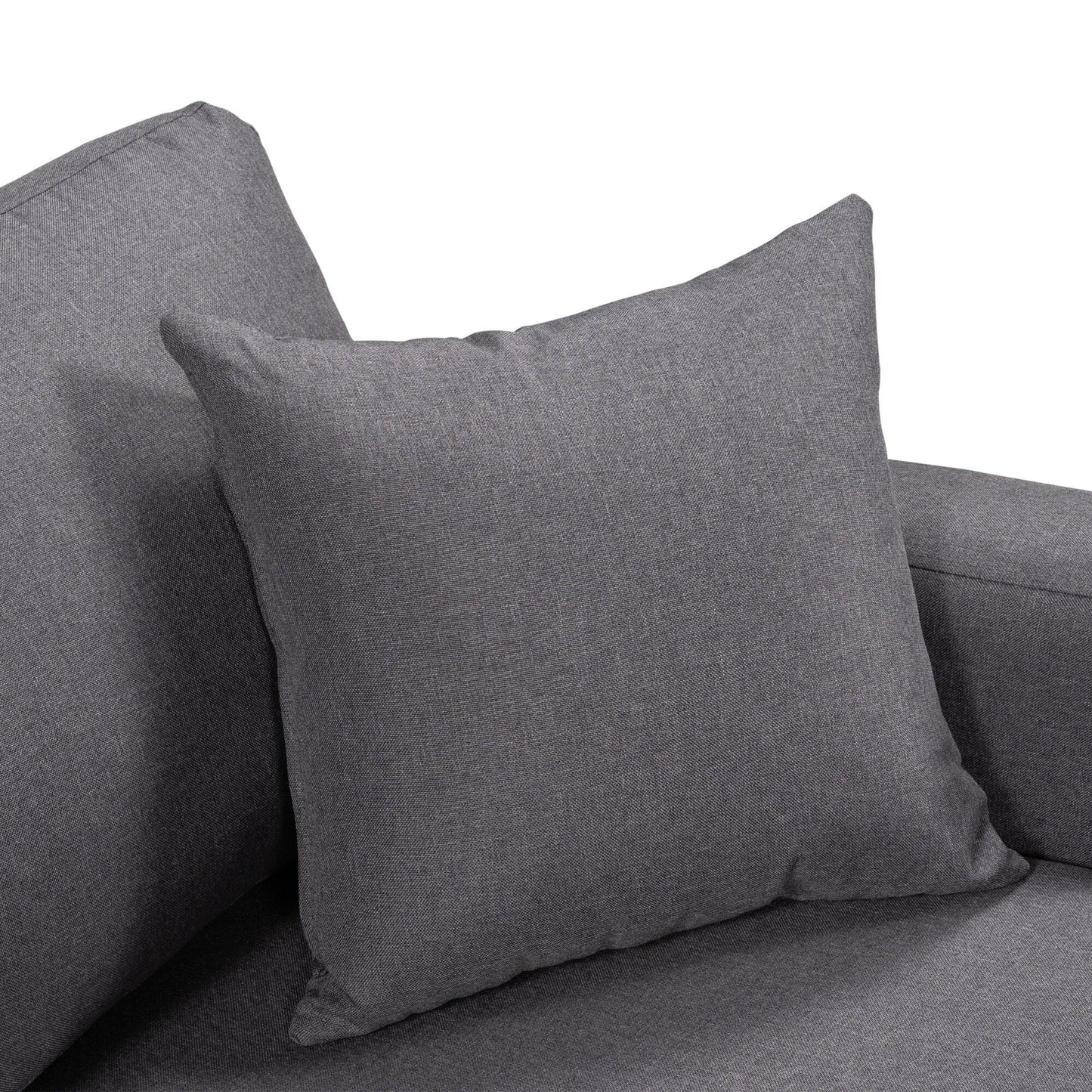 Canapé convertible en L avec lit gigogne et espace de rangement, 2 coussins d'appoint