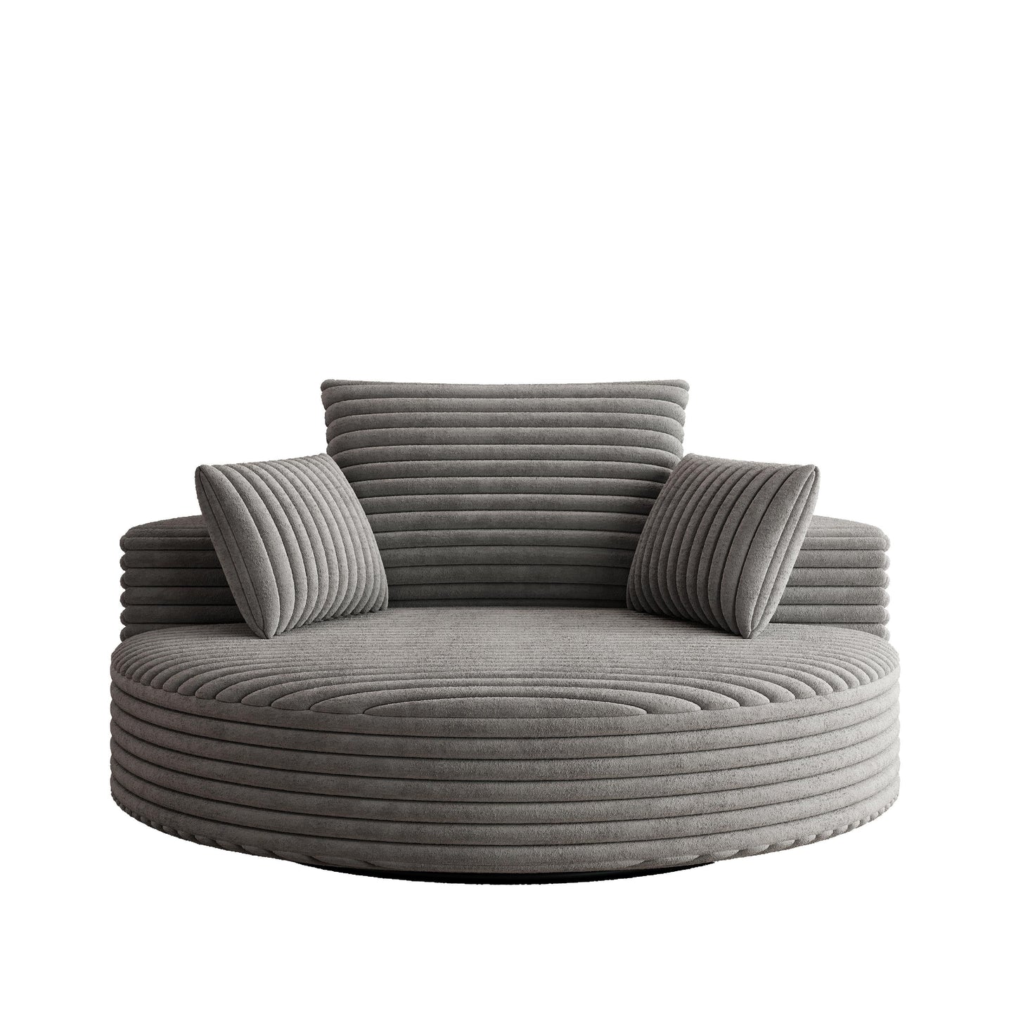 Chaise pivotante simple en velours côtelé et mousse chenille