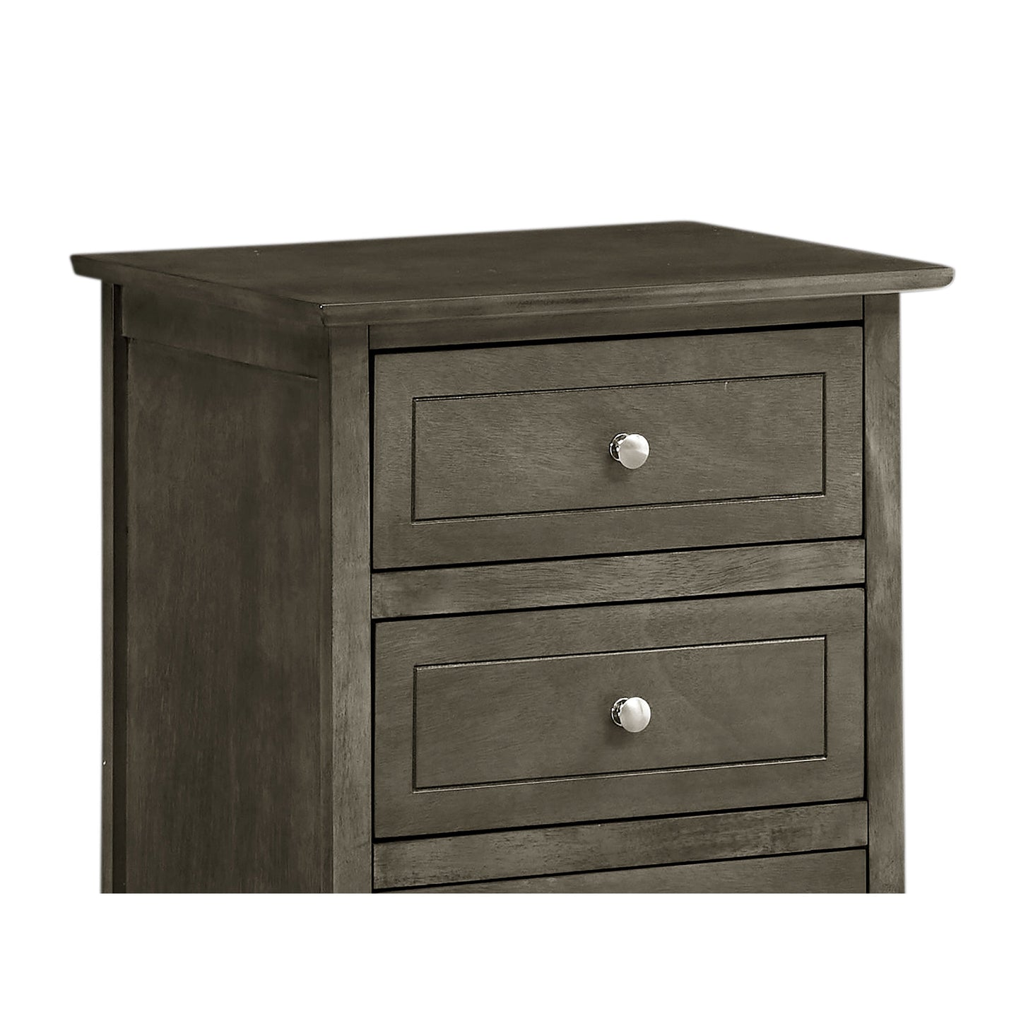 Table de chevet transitionnelle en bois à 3 tiroirs Daniel