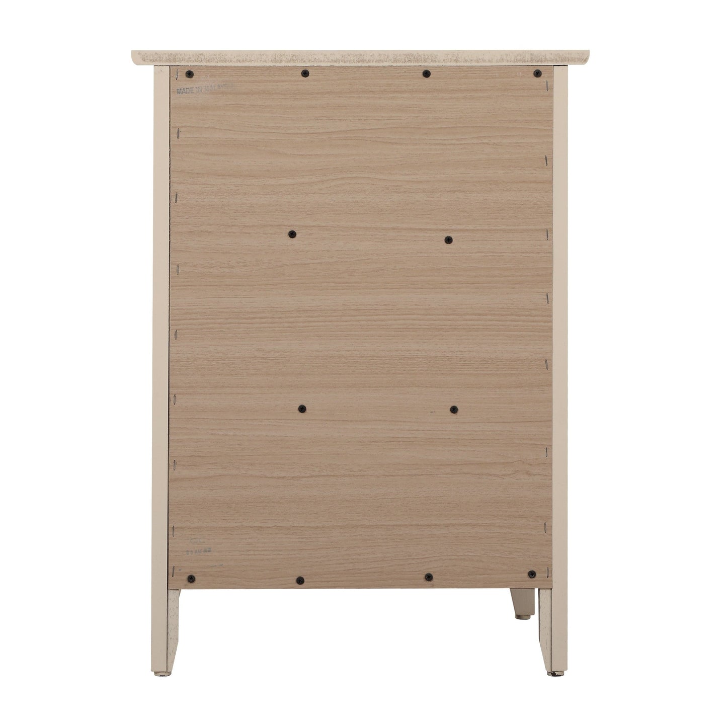 Table de chevet transitionnelle en bois à 3 tiroirs Daniel