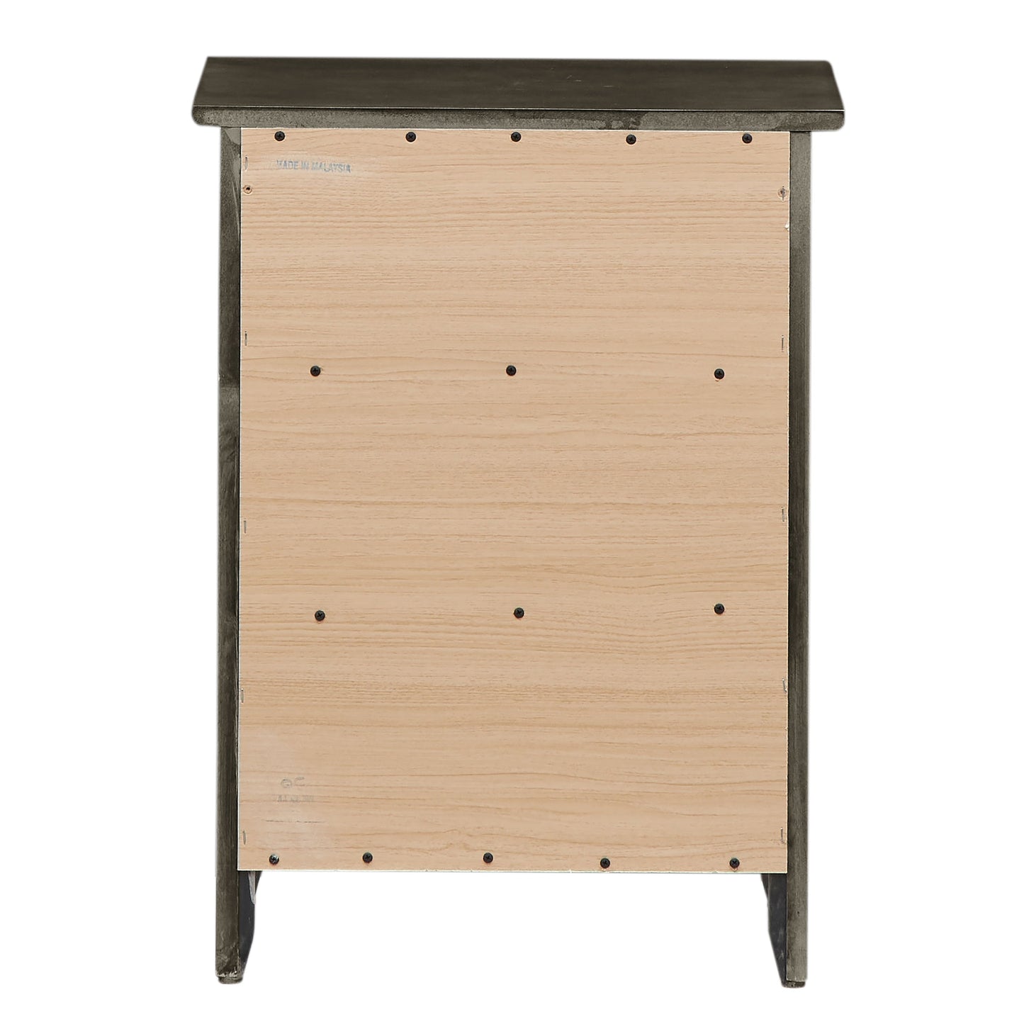 Table de chevet transitionnelle en bois à 3 tiroirs Daniel