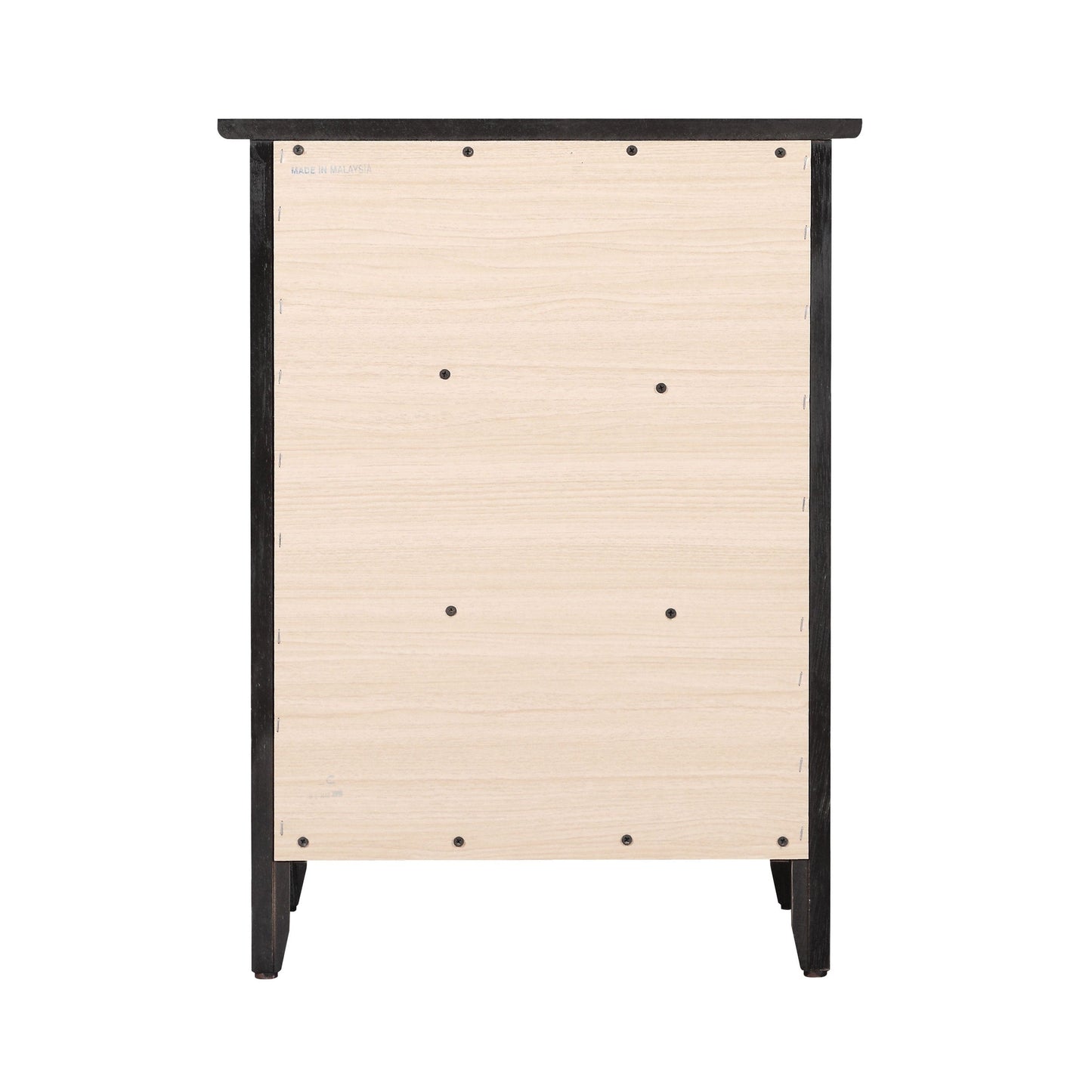 Table de chevet transitionnelle en bois à 3 tiroirs Daniel