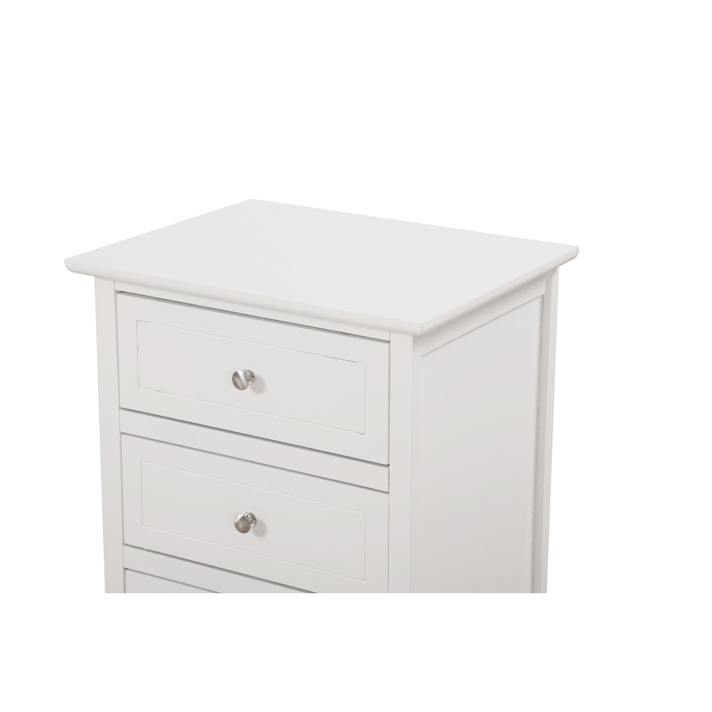 Table de chevet transitionnelle en bois à 3 tiroirs Daniel