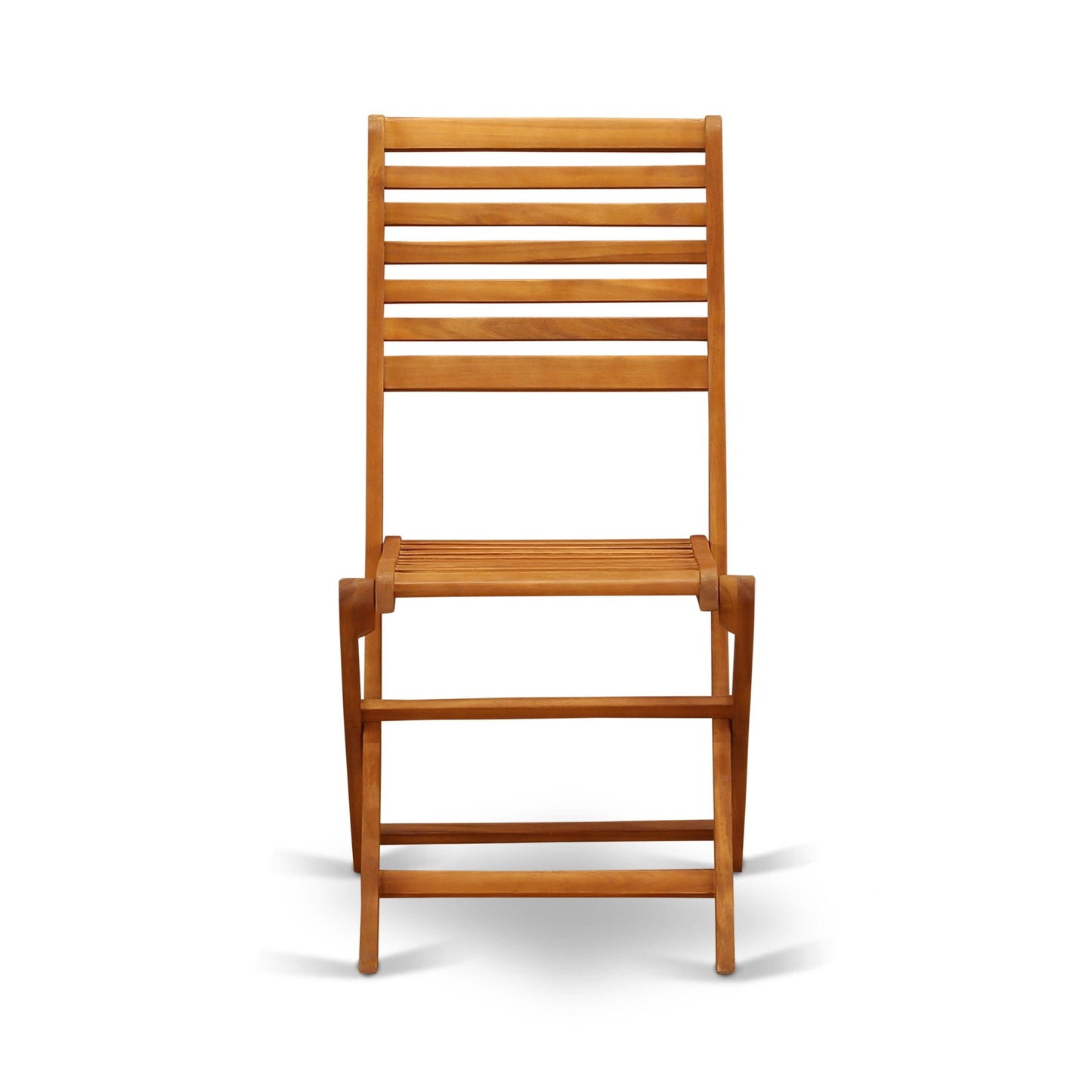 L'ensemble de bistrot de conversation d'extérieur East West Furniture comprend une table basse ronde en bois et 2 chaises pliantes, huile naturelle