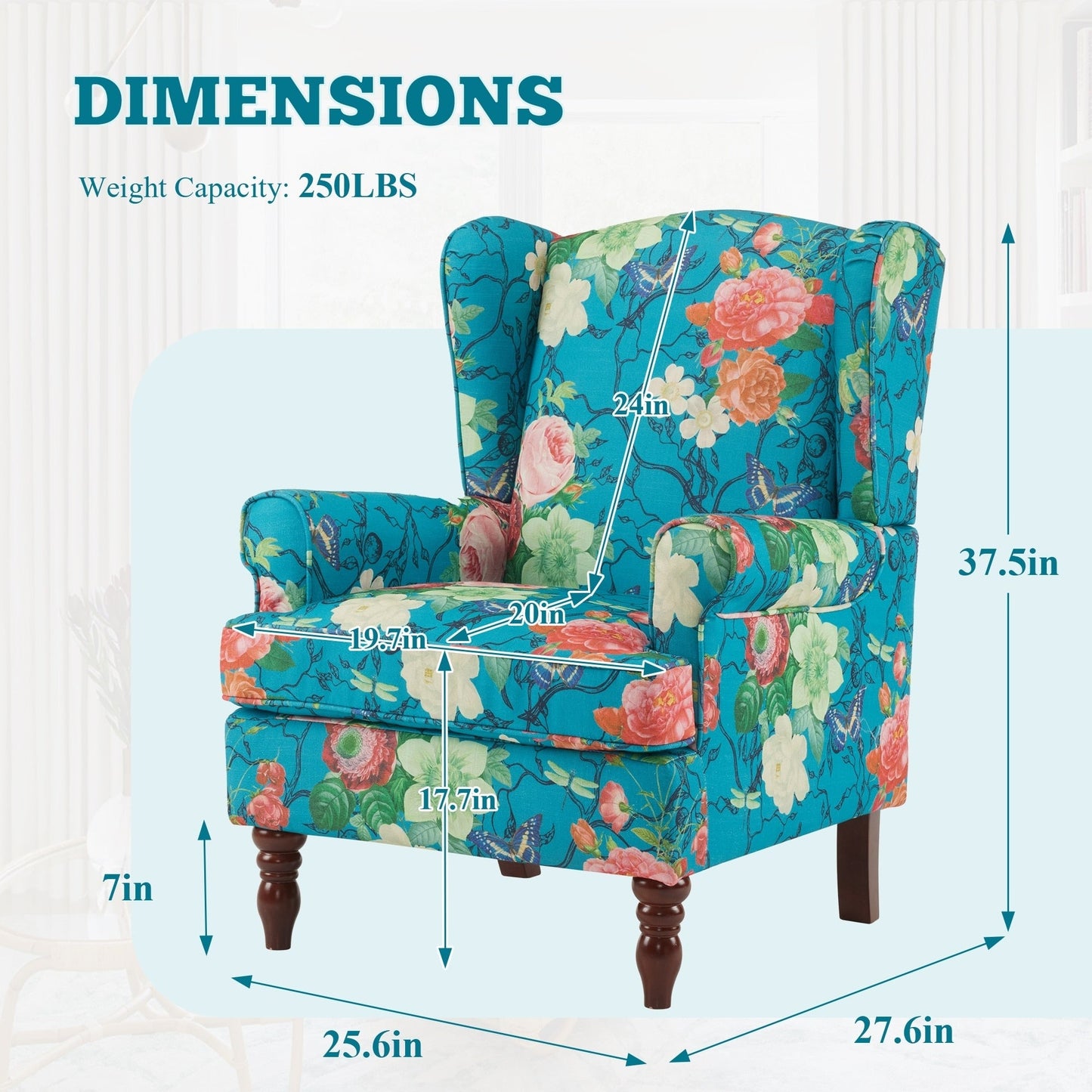 Fauteuil d'appoint moderne Erommy, fauteuil à dossier haut, canapé simple en tissu rembourré avec pieds en bois pour le salon
