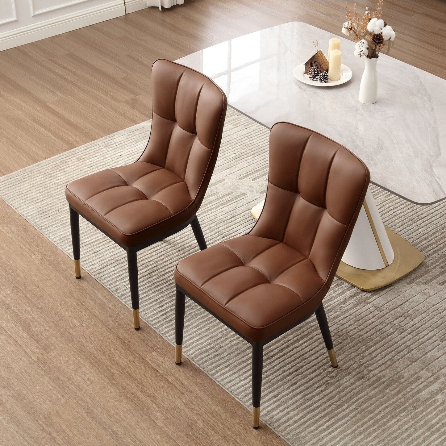 Lot de 2/4 chaises de salle à manger rembourrées en similicuir