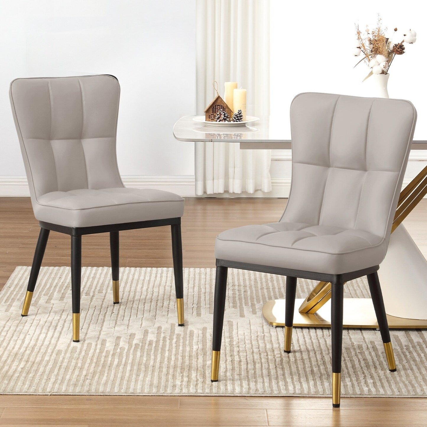 Lot de 2/4 chaises de salle à manger rembourrées en similicuir