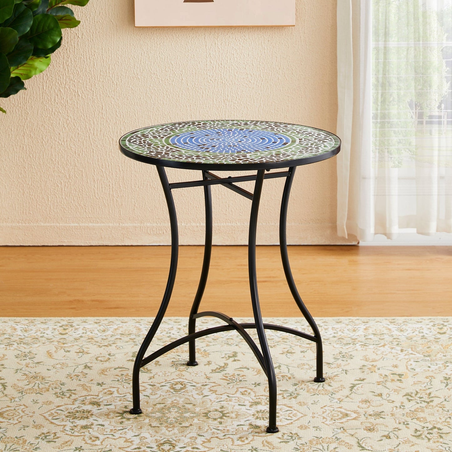 Ensemble de bistrot pliant d'extérieur en métal Glitzhome 3 pièces avec table et chaises