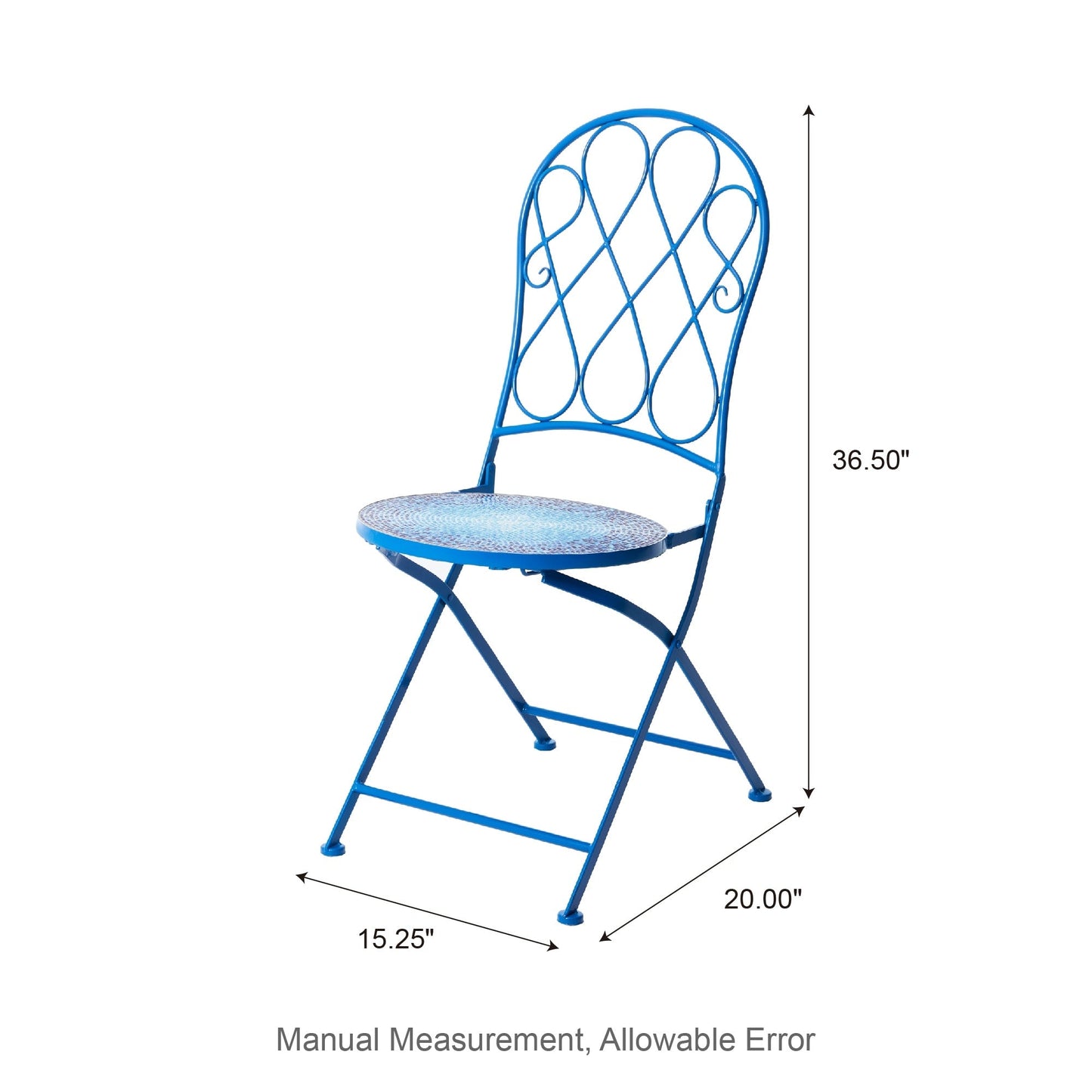 Ensemble de bistrot pliant d'extérieur en métal Glitzhome 3 pièces avec table et chaises