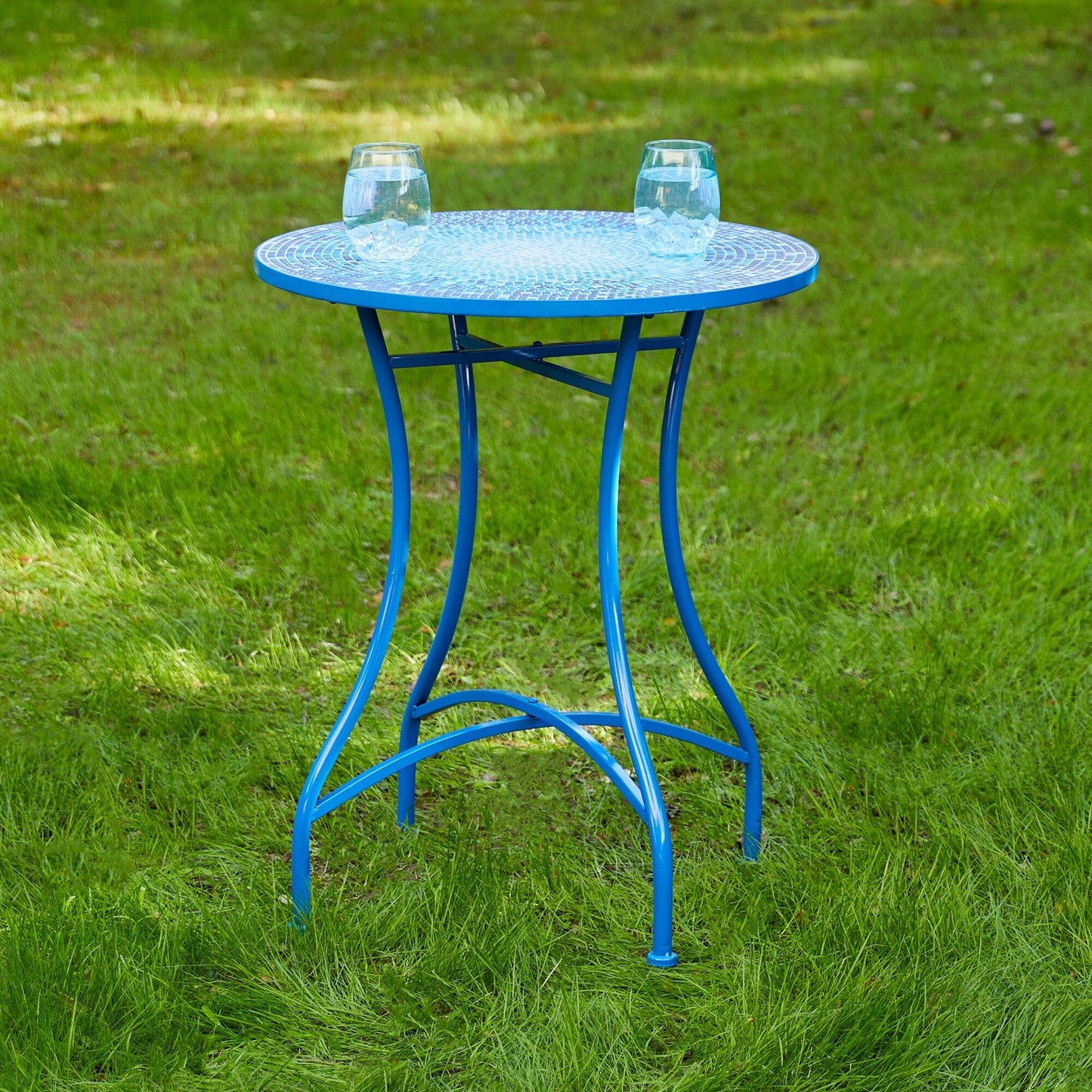 Ensemble de bistrot pliant d'extérieur en métal Glitzhome 3 pièces avec table et chaises