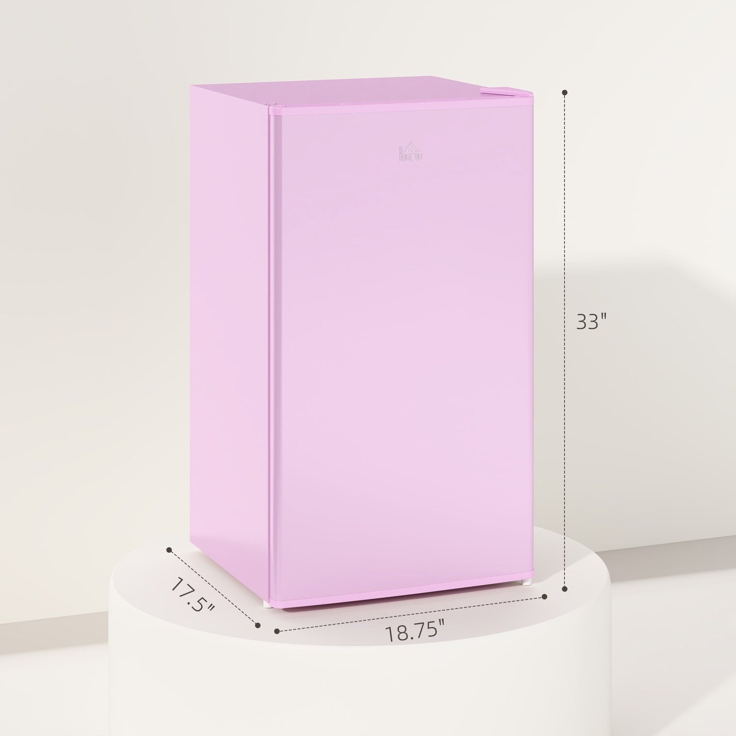 Mini-réfrigérateur compact HOMCOM de 3,2 pi³ avec congélateur, porte simple et thermostat réglable pour chambre à coucher