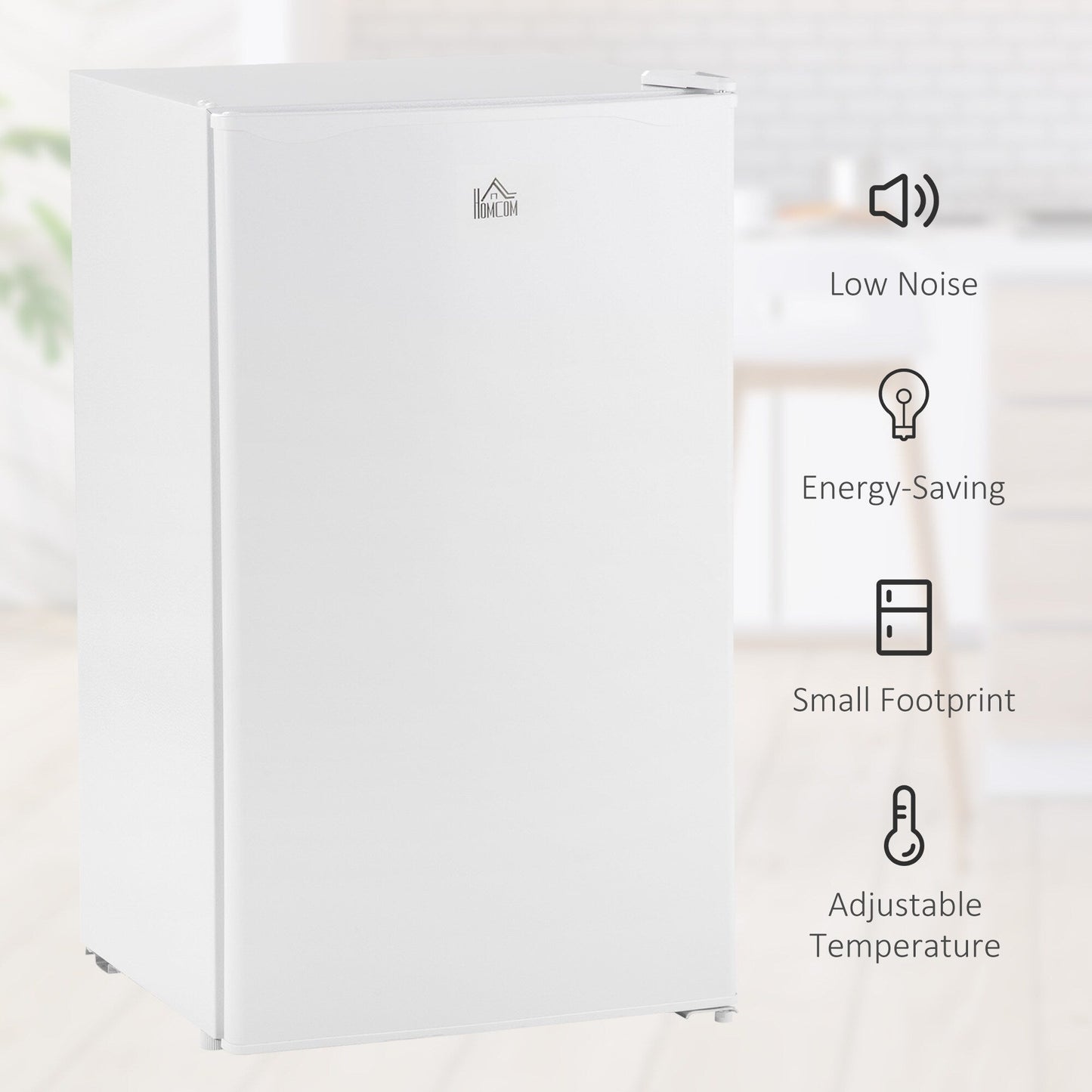 Mini-réfrigérateur compact HOMCOM de 3,2 pi³ avec congélateur, porte simple et thermostat réglable pour chambre à coucher