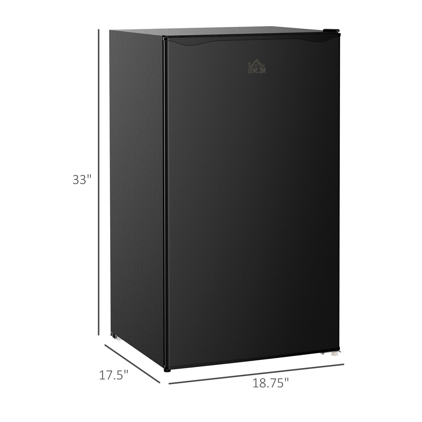 Mini-réfrigérateur compact HOMCOM de 3,2 pi³ avec congélateur, porte simple et thermostat réglable pour chambre à coucher