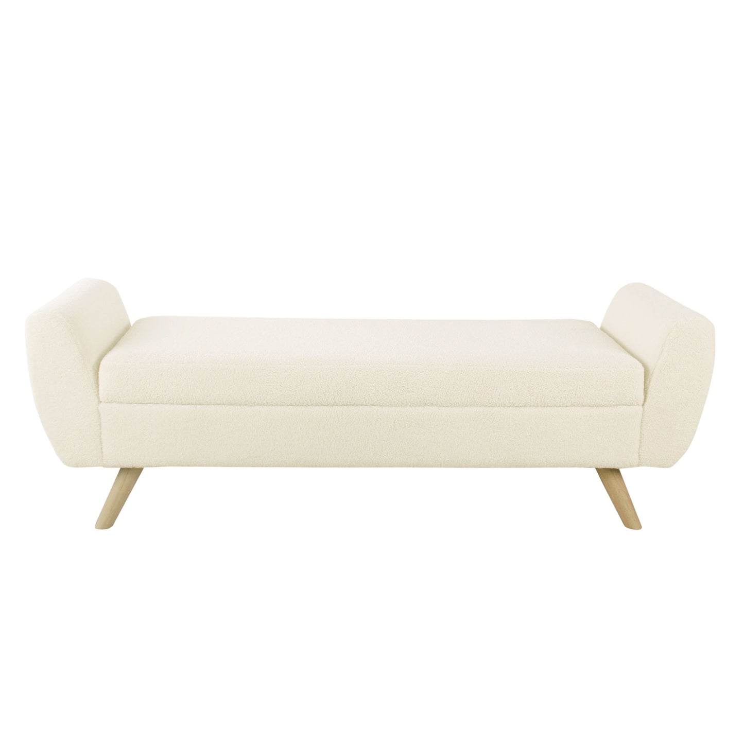 Banc de rangement moderne Sherpa avec pieds en bois HomePop