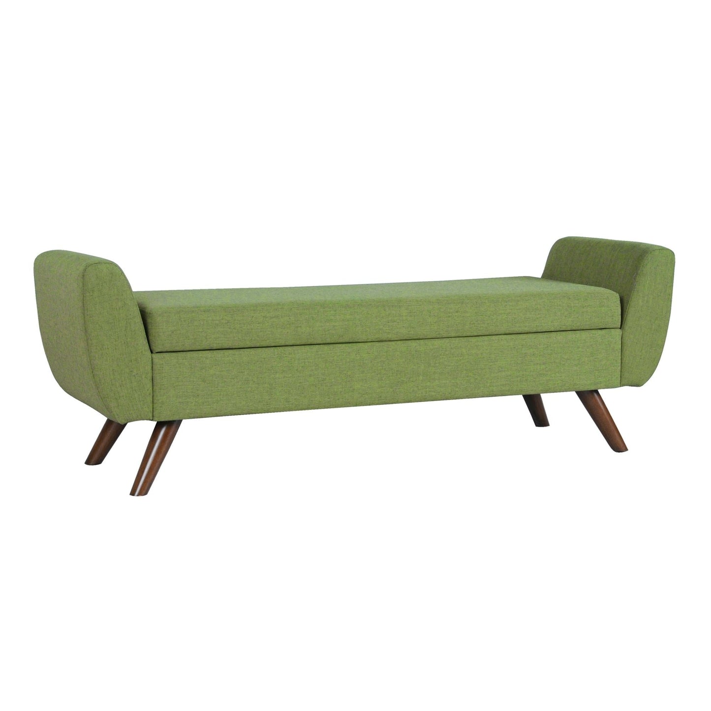 Banc de rangement moderne Sherpa avec pieds en bois HomePop