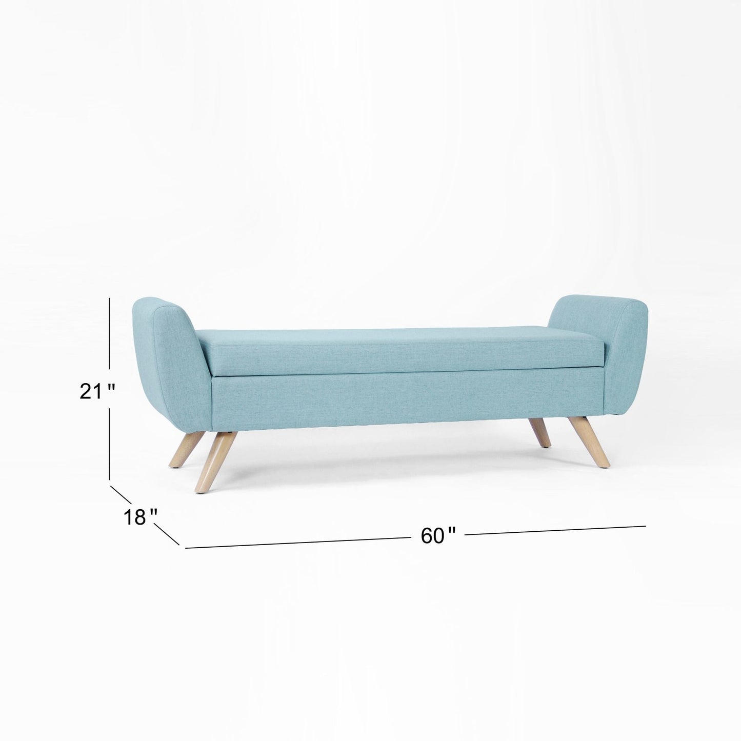 Banc de rangement moderne Sherpa avec pieds en bois HomePop