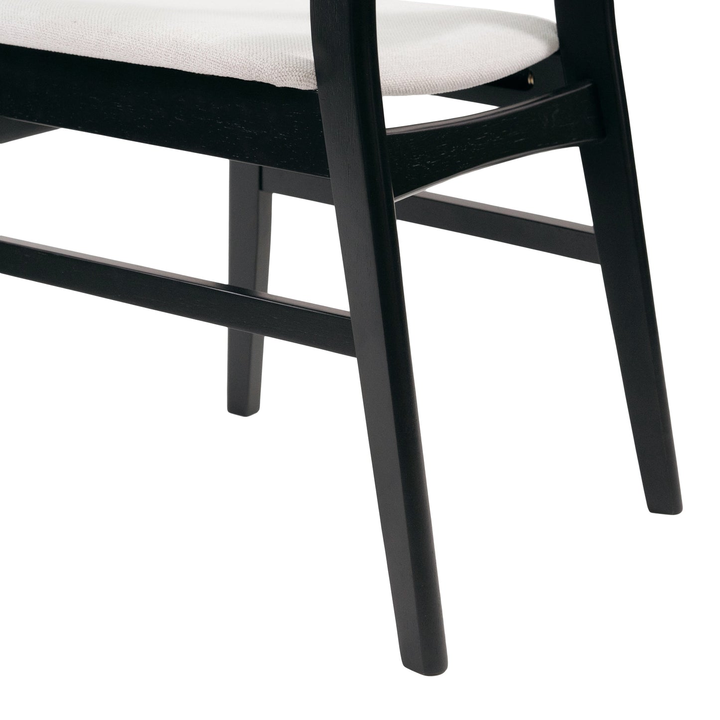 Chaise de salle à manger Abrielle en bois d'hévéa rembourrée de style milieu de siècle (lot de 2) par Christopher Knight Home