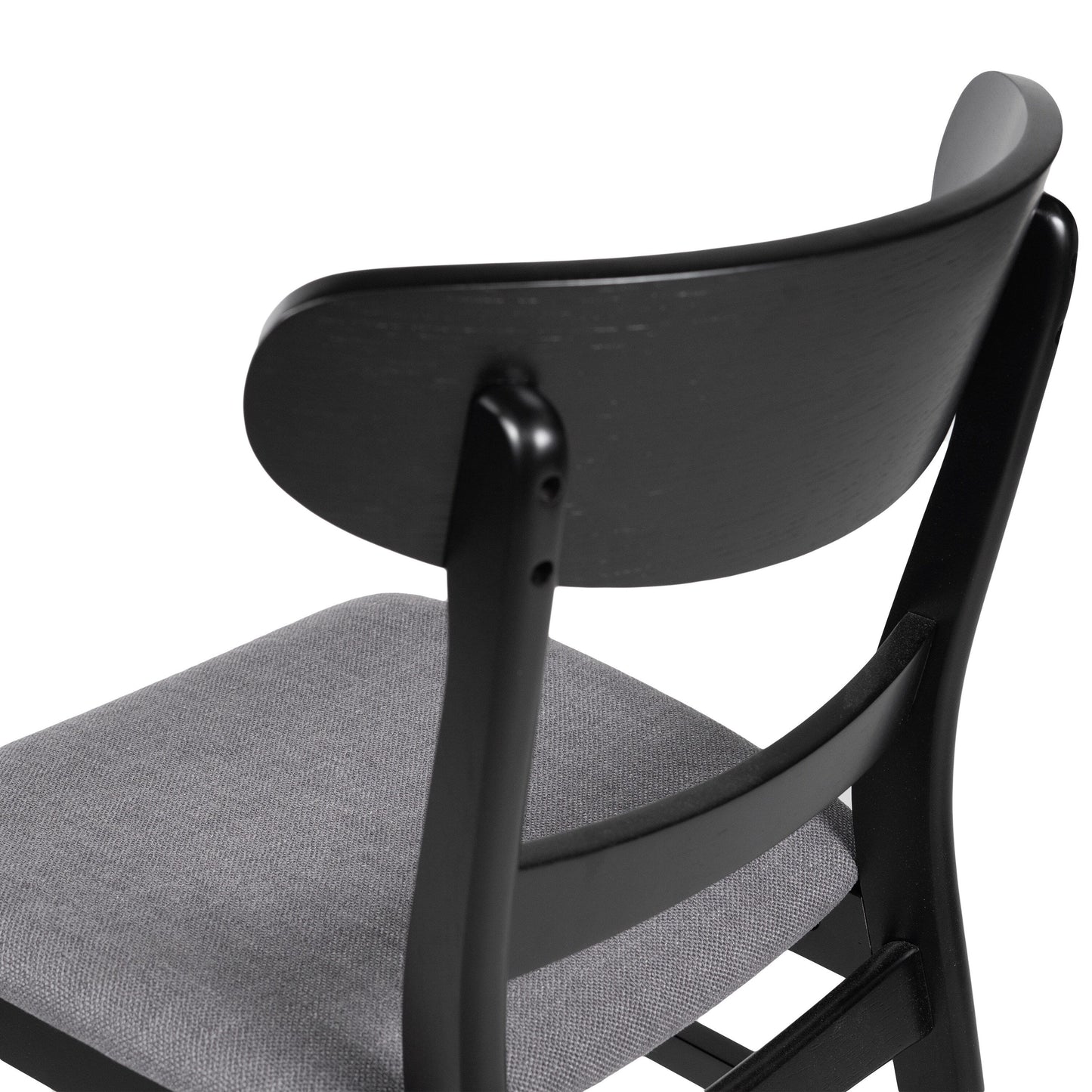 Chaise de salle à manger Abrielle en bois d'hévéa rembourrée de style milieu de siècle (lot de 2) par Christopher Knight Home