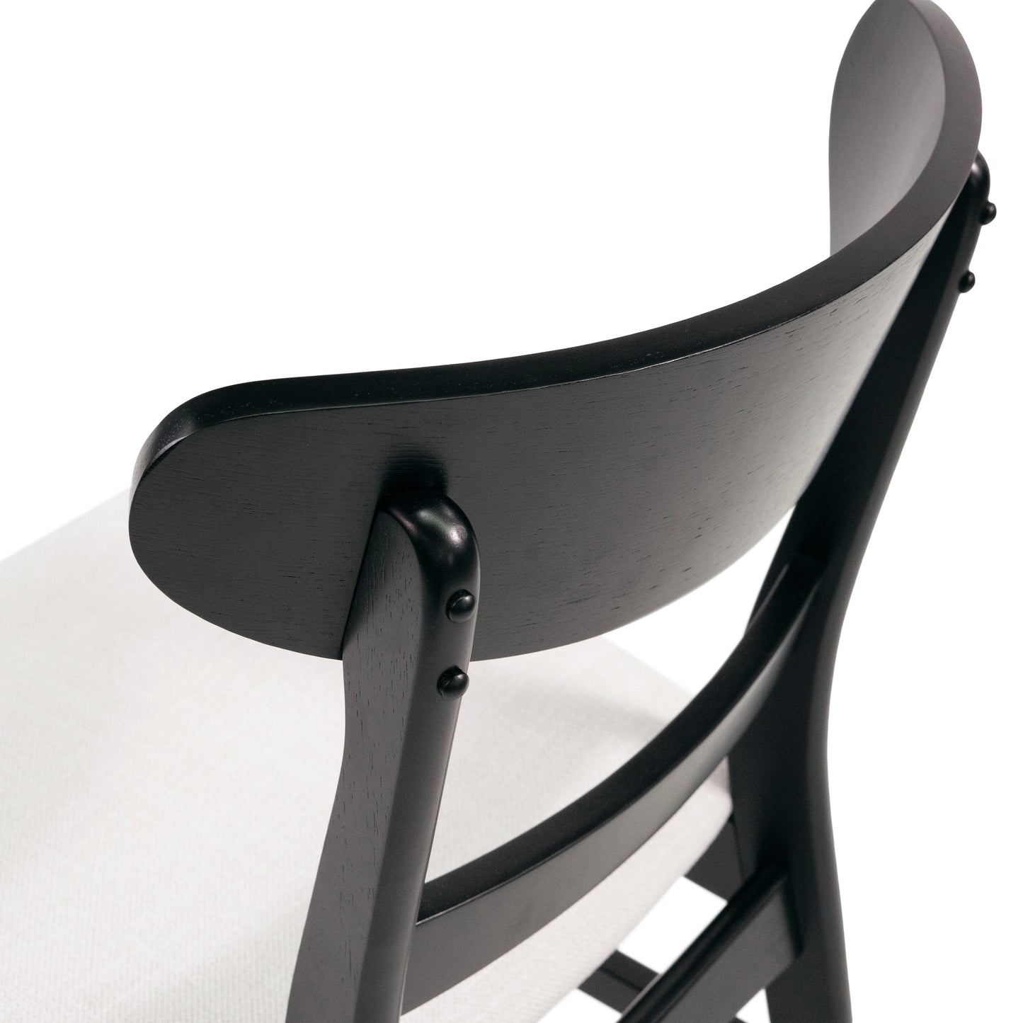 Chaise de salle à manger Abrielle en bois d'hévéa rembourrée de style milieu de siècle (lot de 2) par Christopher Knight Home