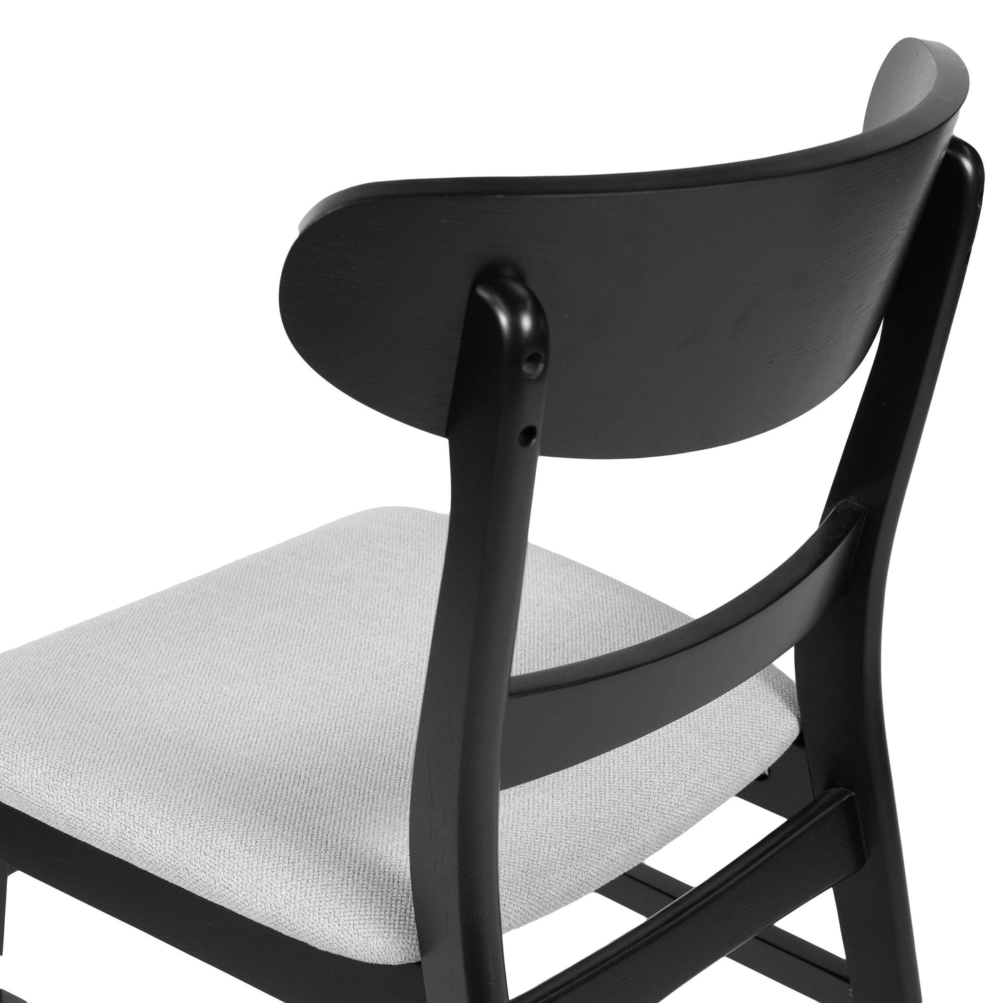 Chaise de salle à manger Abrielle en bois d'hévéa rembourrée de style milieu de siècle (lot de 2) par Christopher Knight Home