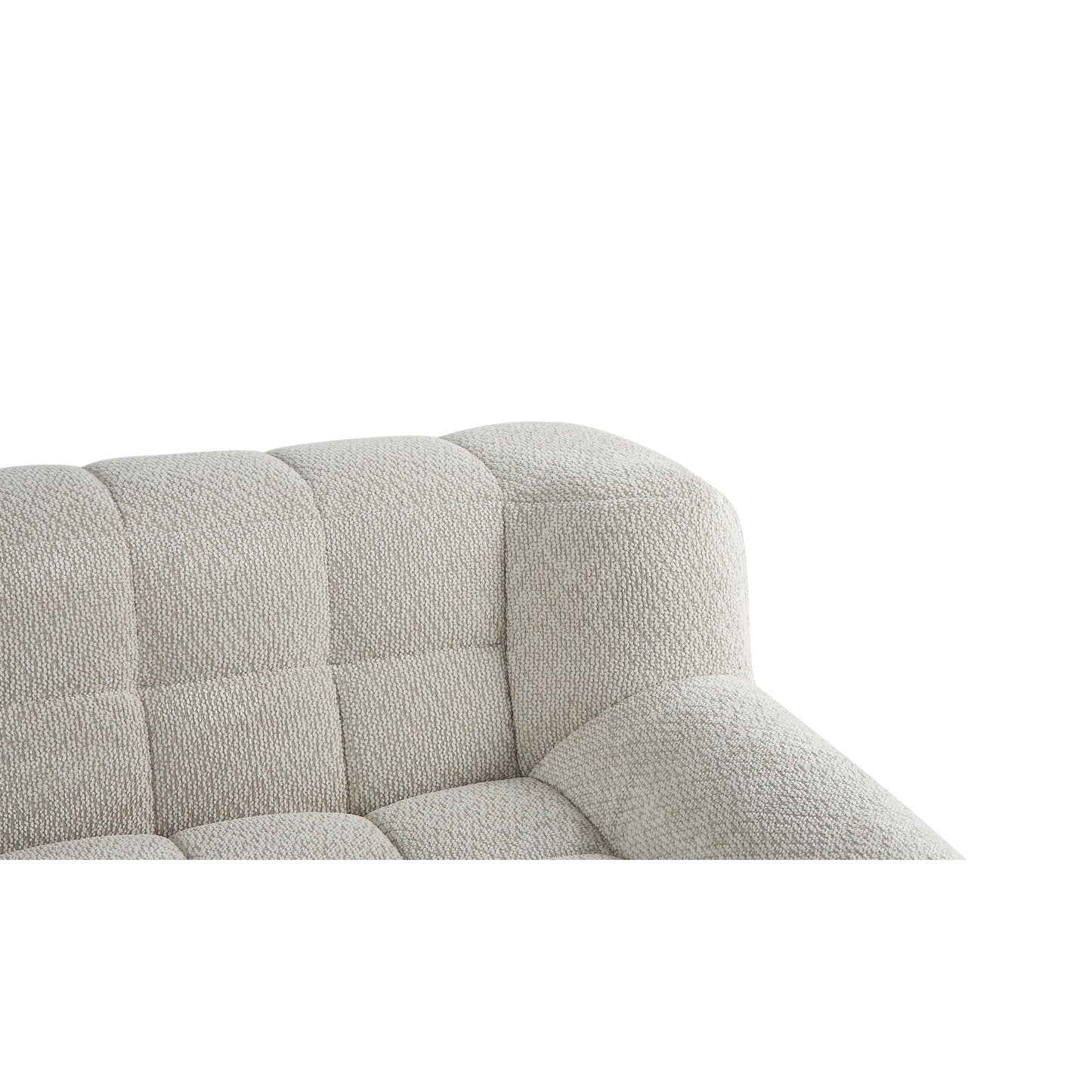 Canapé 2 places Liyasi à compression complète en velours litchi beige, aucun assemblage requis
