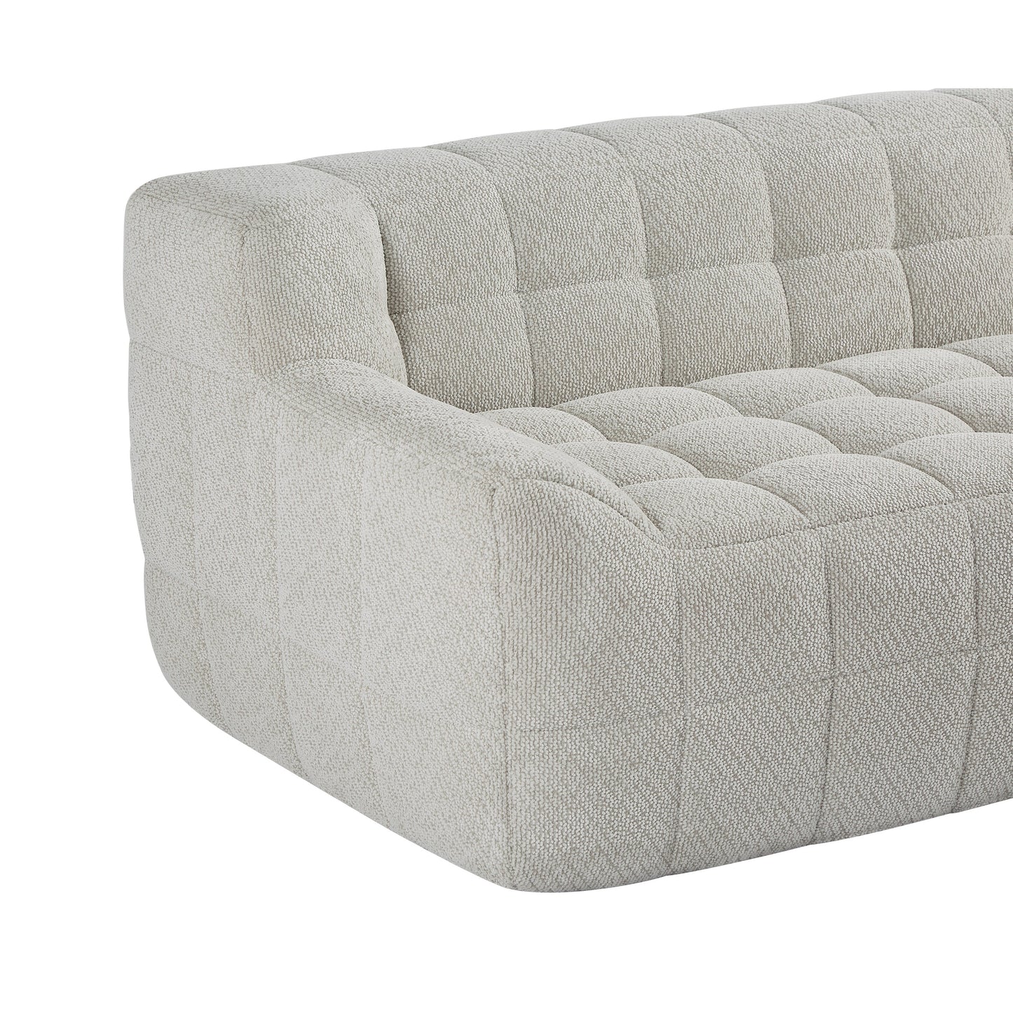 Canapé 2 places Liyasi à compression complète en velours litchi beige, aucun assemblage requis