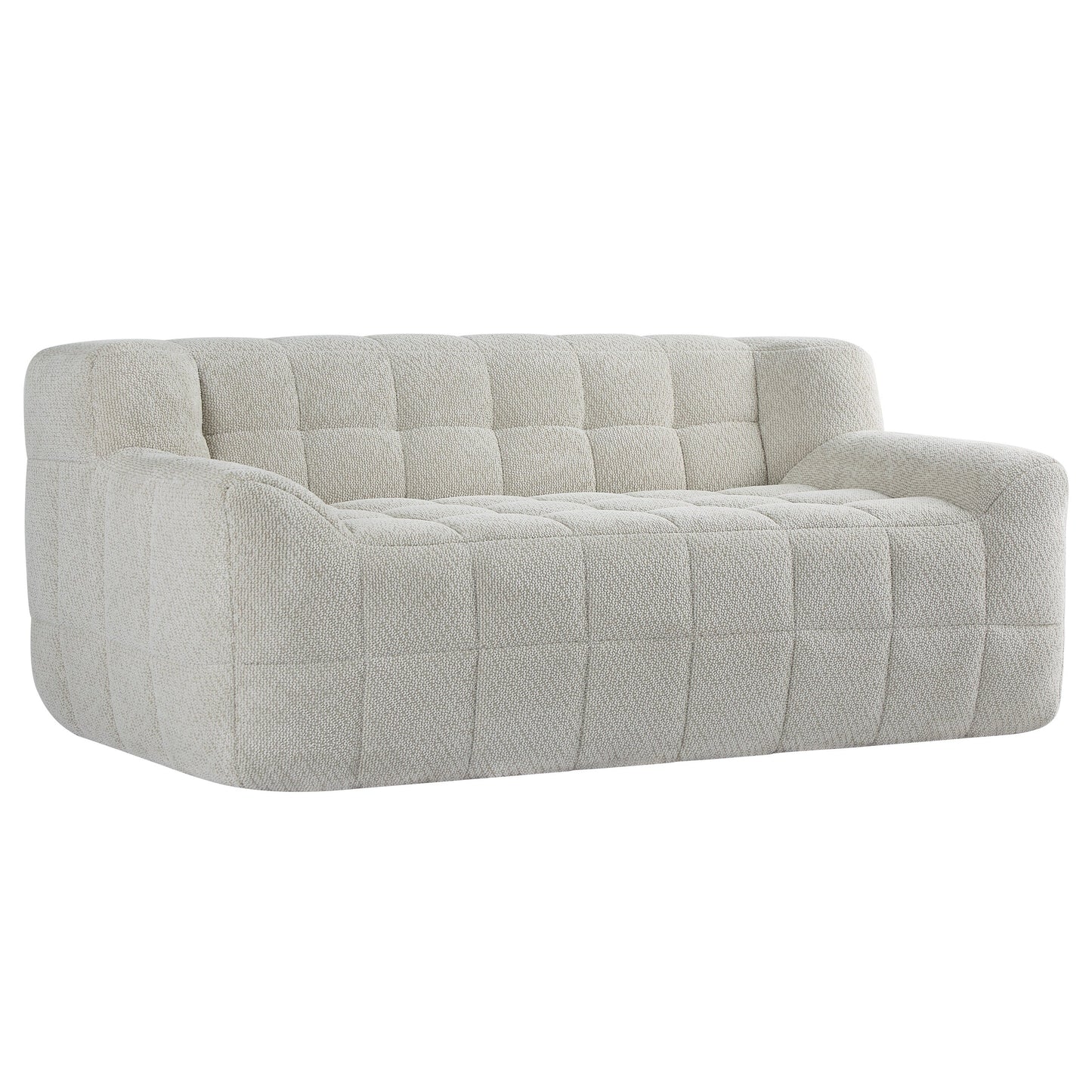 Canapé 2 places Liyasi à compression complète en velours litchi beige, aucun assemblage requis