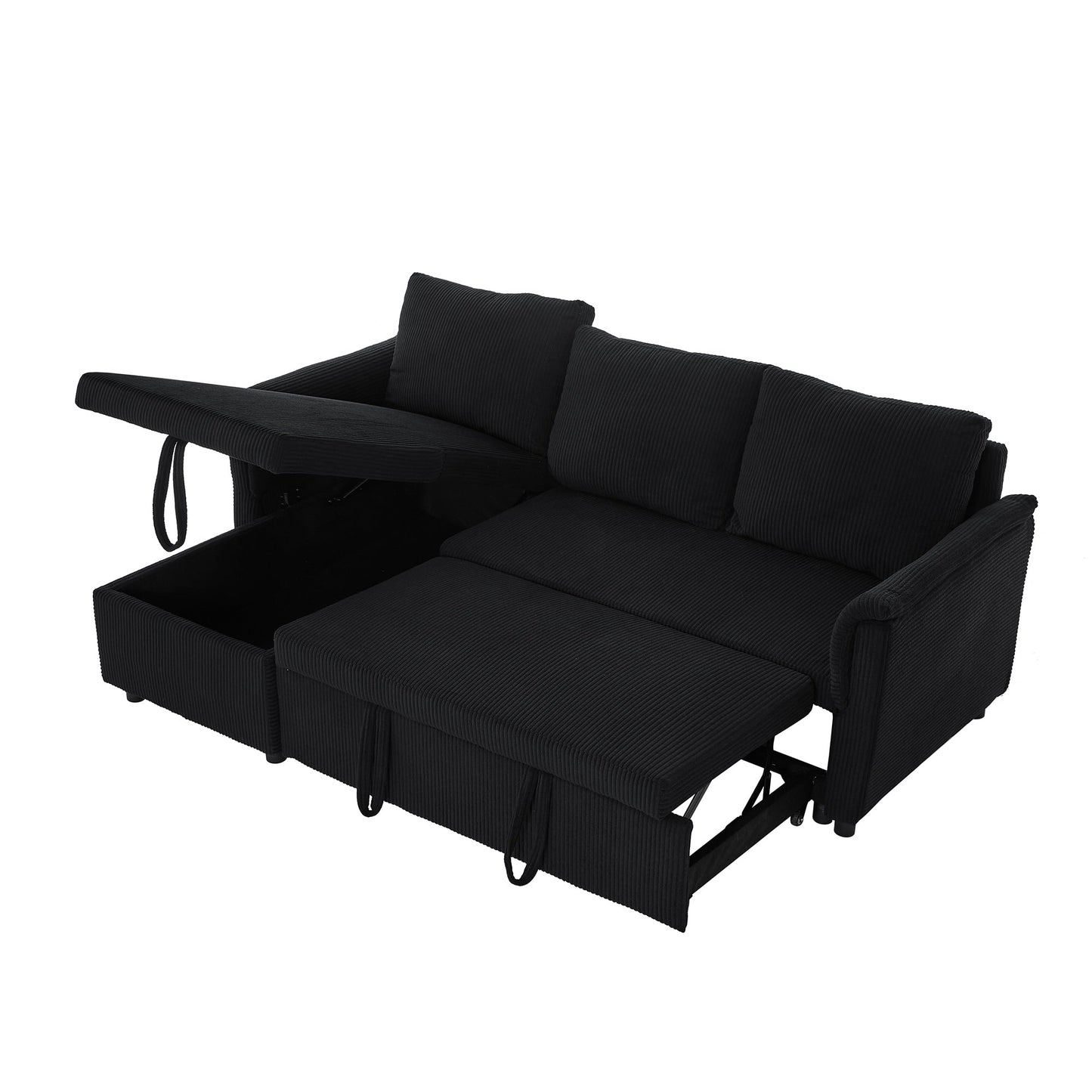 Canapé causeuse avec chaise longue Canapé convertible modulaire en L avec chaise longue de rangement
