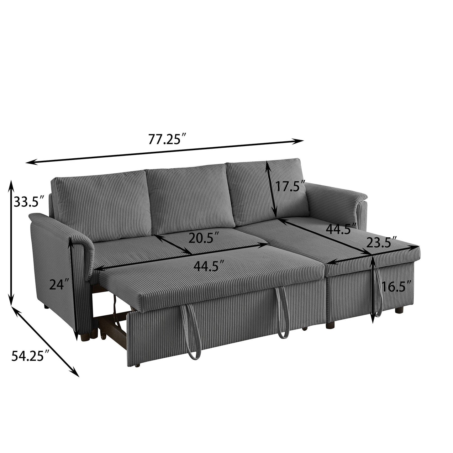 Canapé causeuse avec chaise longue Canapé convertible modulaire en L avec chaise longue de rangement